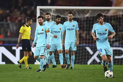 Authentic New FC Barcelona B U18 U19 Nike Away Champions League Version Football Shirt 2017-2018 BNWT Deadstock Size L Blue