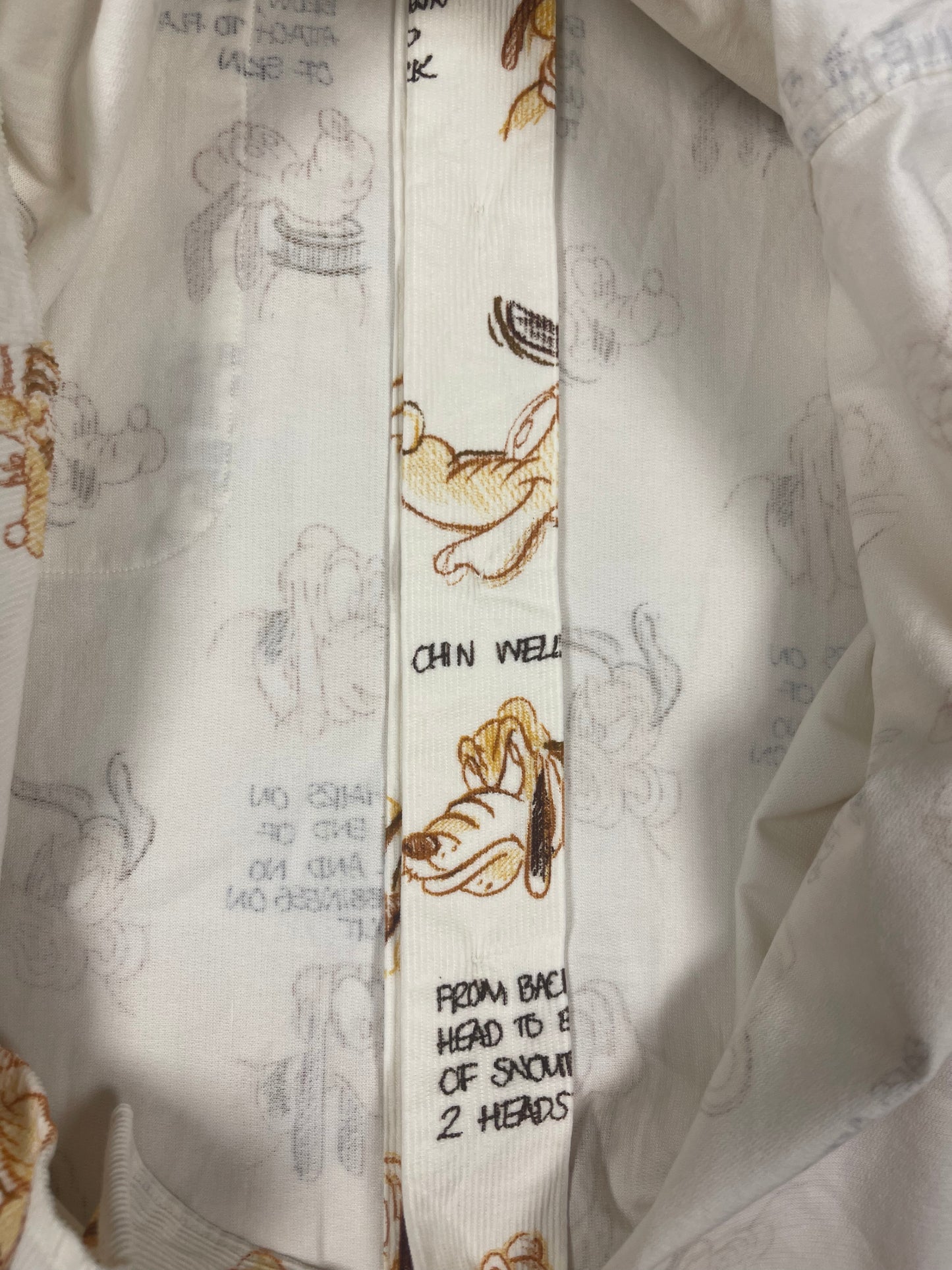 1994 Iceberg Disney Pluto Corduroy Shirt Size XL Off White