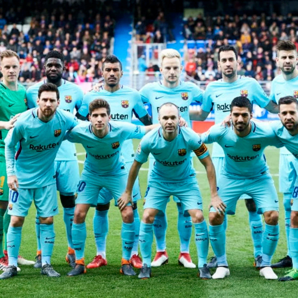 Authentic New FC Barcelona B U18 U19 Nike Away Champions League Version Football Shirt 2017-2018 BNWT Deadstock Size L Blue