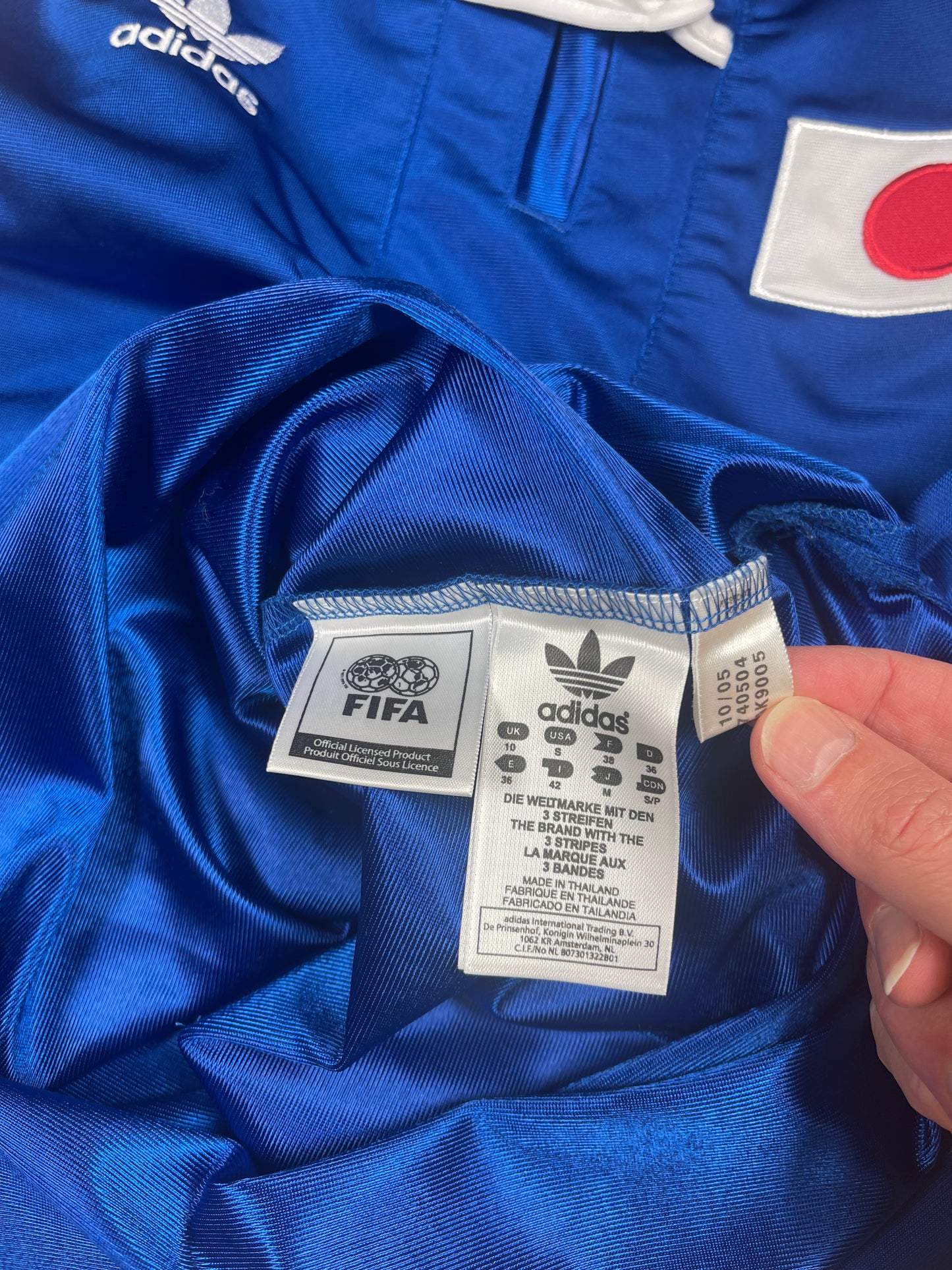 🇯🇵 2005 Adidas Japan Dress Blue Polyester FIFA World Cup Size S Y2K