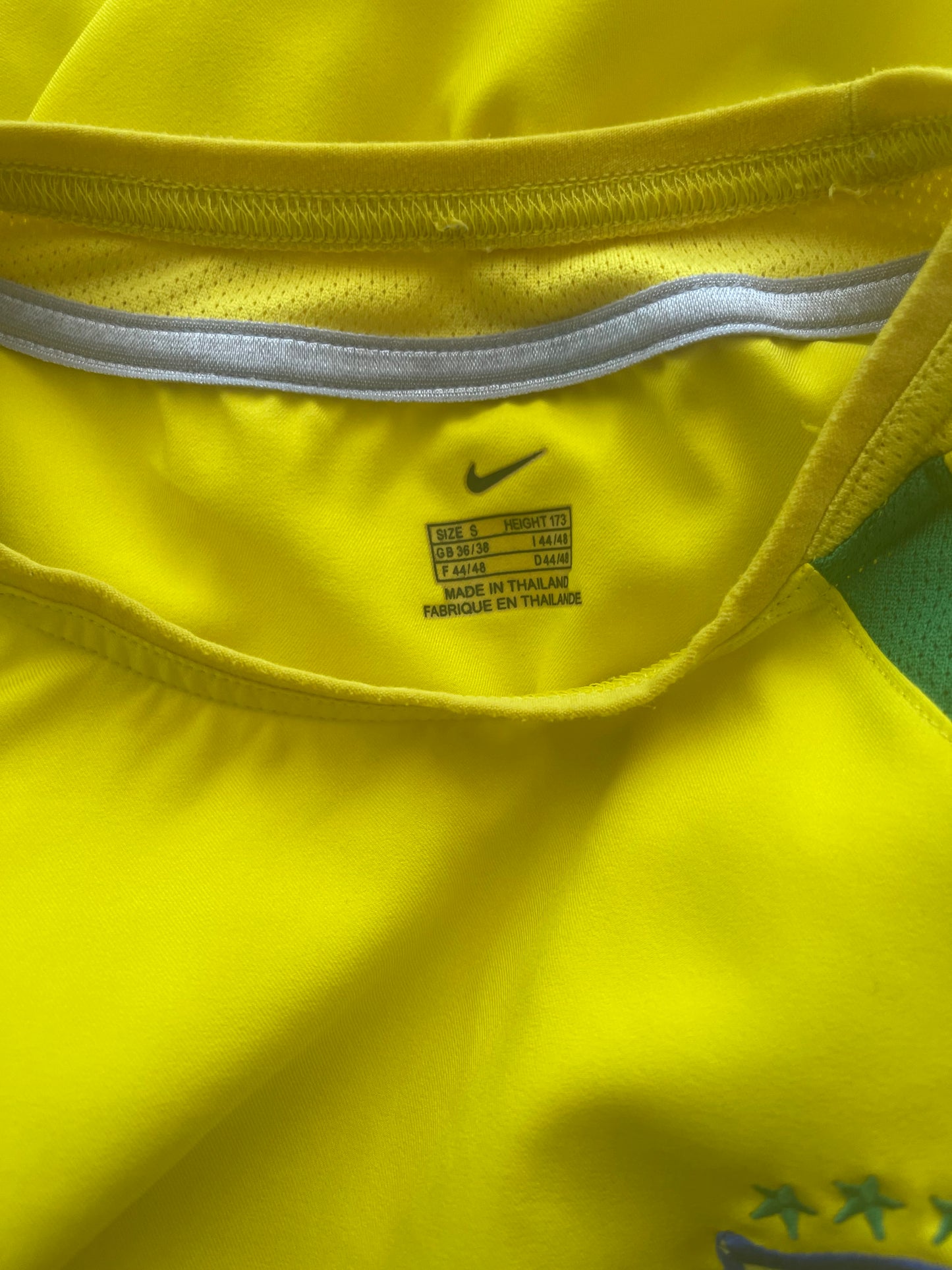 Brasil Brazil Nike Home Football Shirt 2002 - 2003 - 2004 Yellow Size S