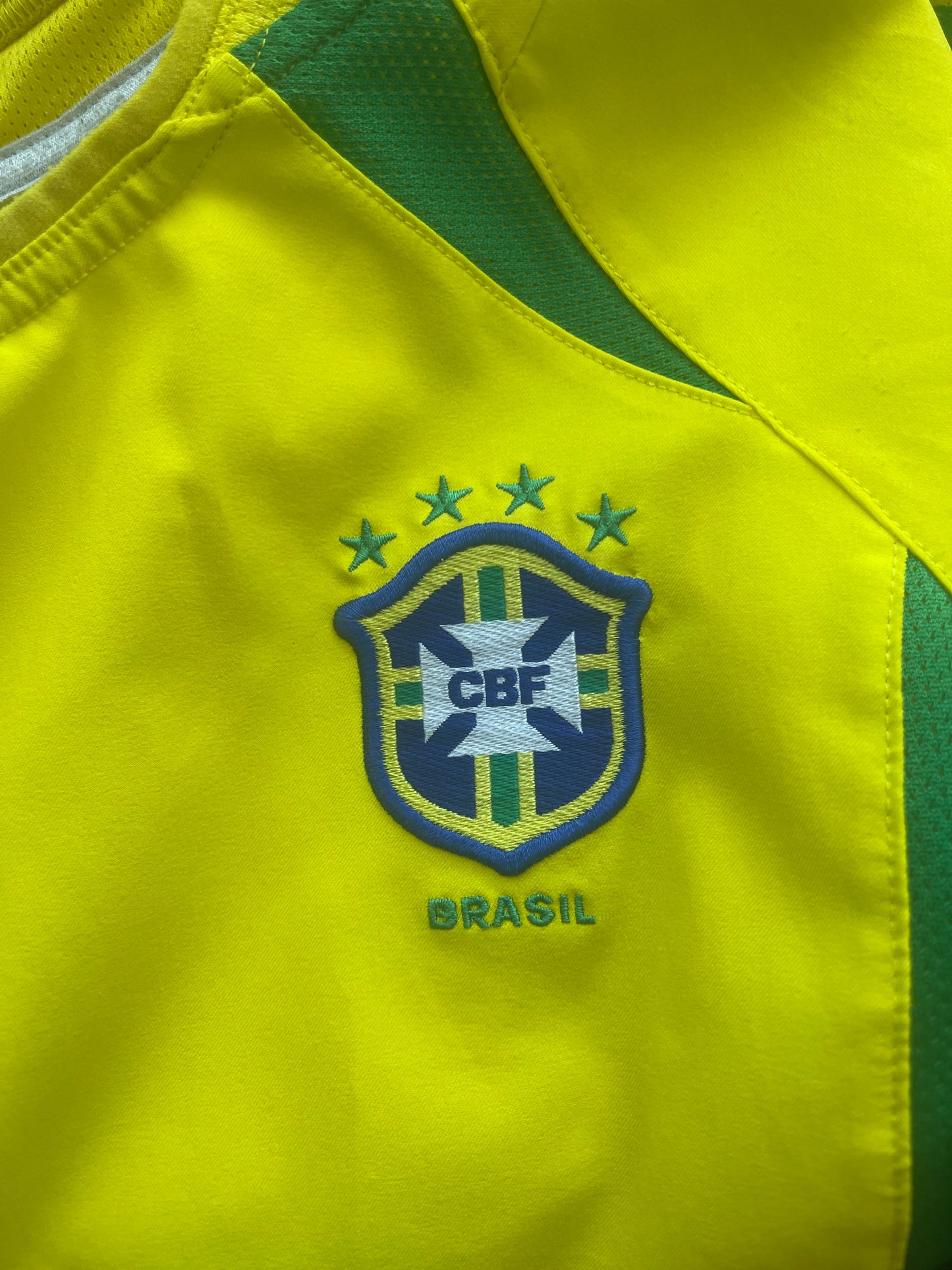 Brasil Brazil Nike Home Football Shirt 2002 - 2003 - 2004 Yellow Size L
