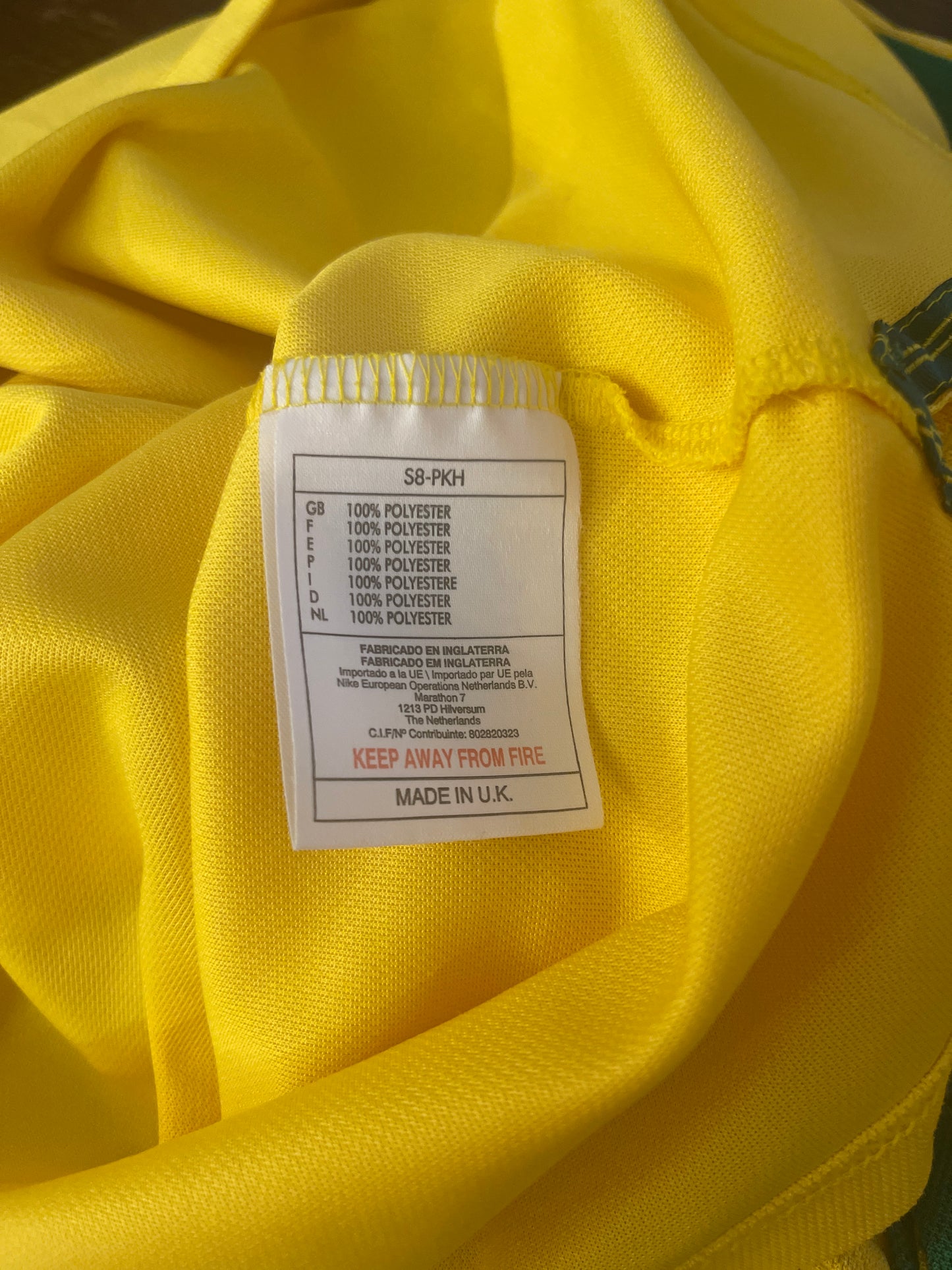 Vintage Nike Brazil 1998 - 1999 Home Football Shirt Size L Yellow Green