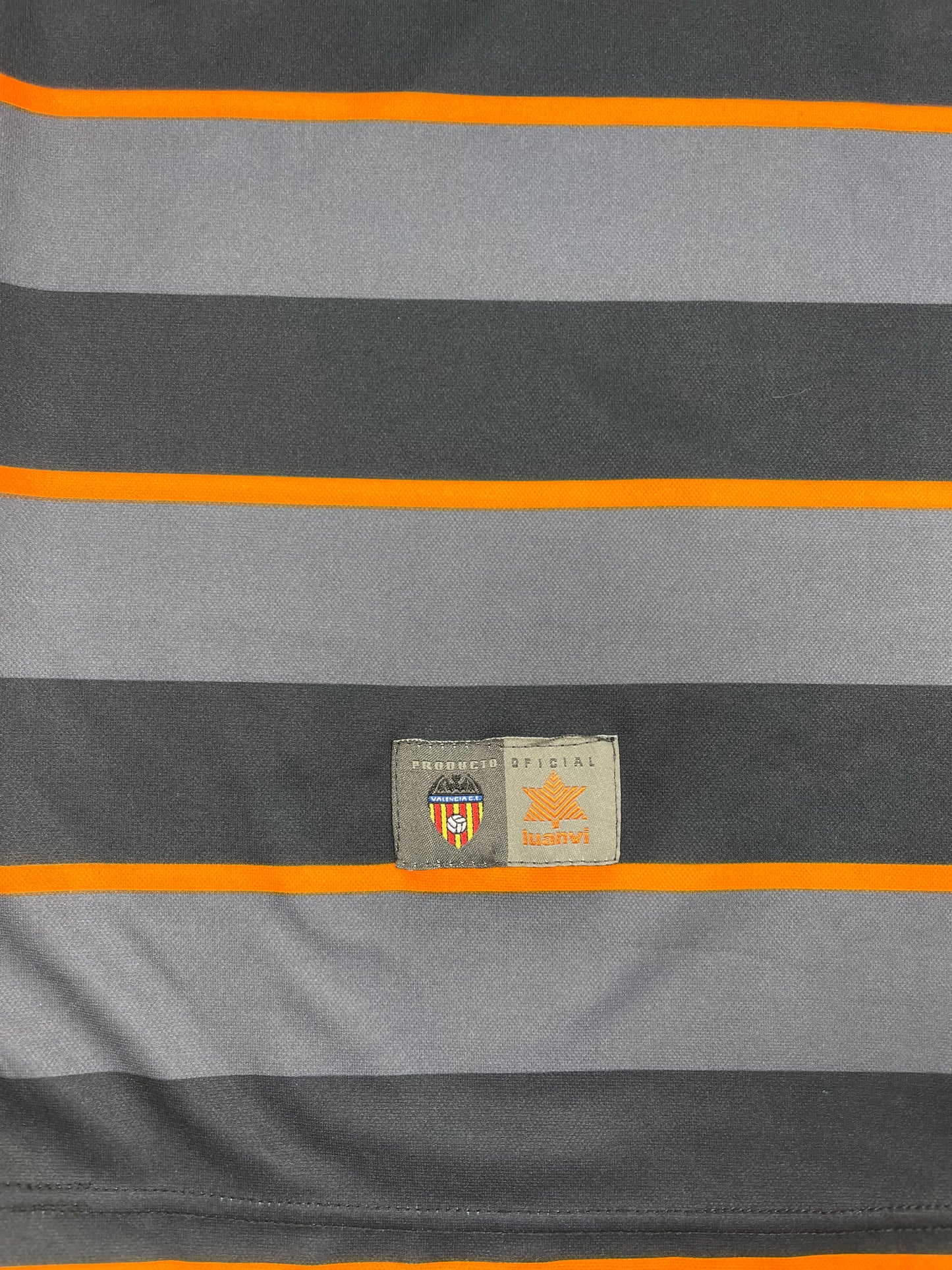 Vintage 90's Valencia Luanvi 1999-2000 Third Football Shirt Terra Mitica Made in UE Grey Black Orange Size L