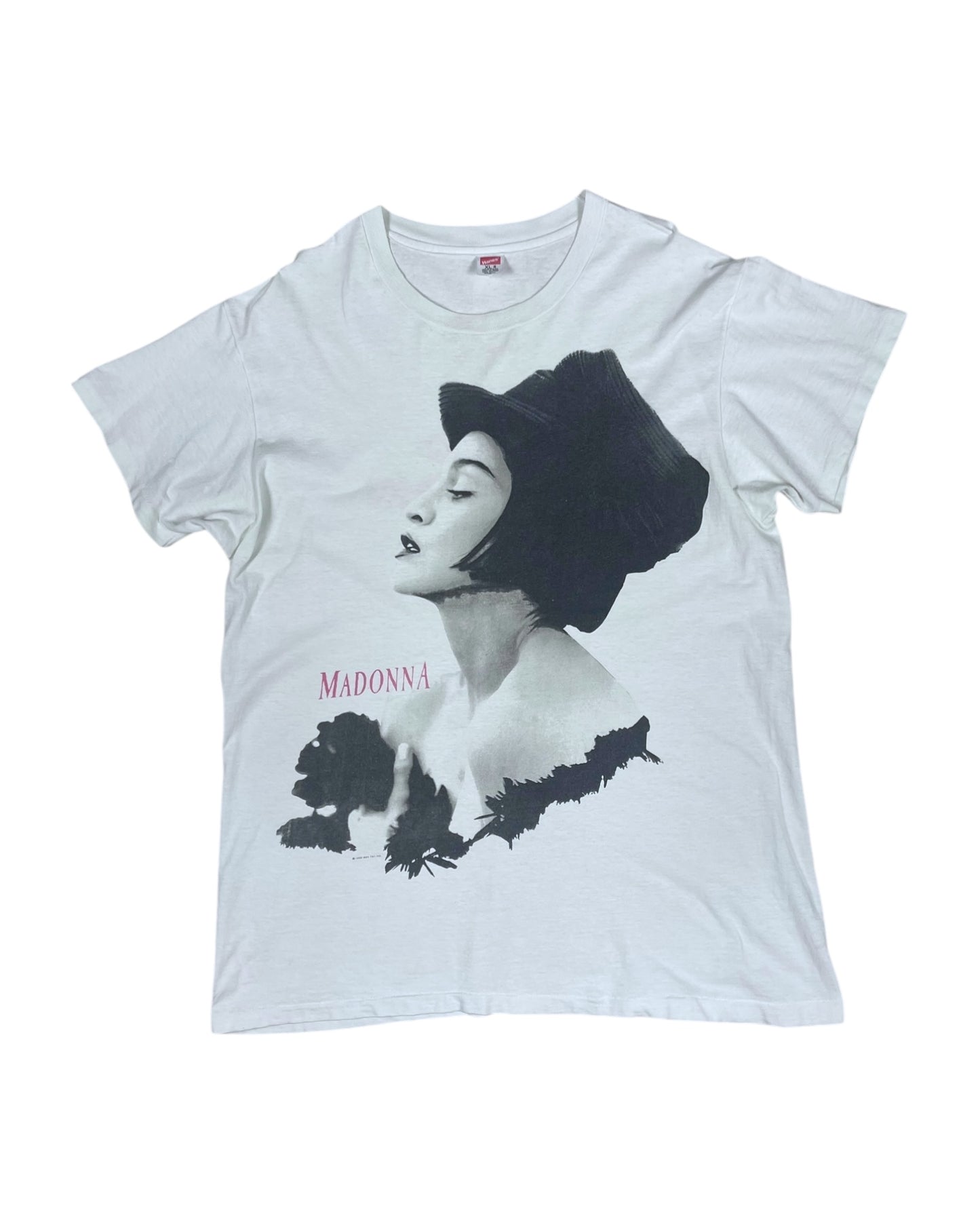 Authentic 1990 Vintage Madonna Blond Ambition World Tour Hanes Boy Toy Inc. T-Shirt White Made in USA Band Tee