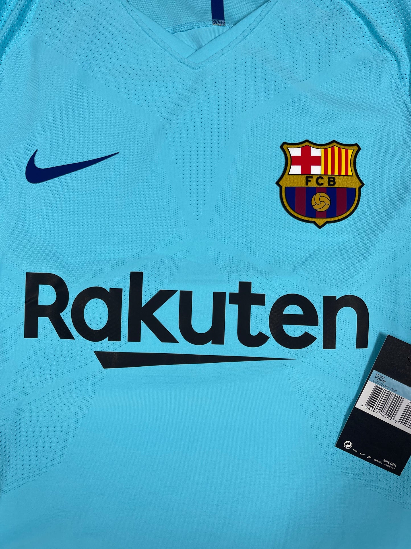 Authentic New FC Barcelona Nike Aeroswift Player's Edition / Issue Away Football Shirt 2017-2018 Short Sleeves BNWT Deadstock Size M Vivid Blue Rakuten Unicef