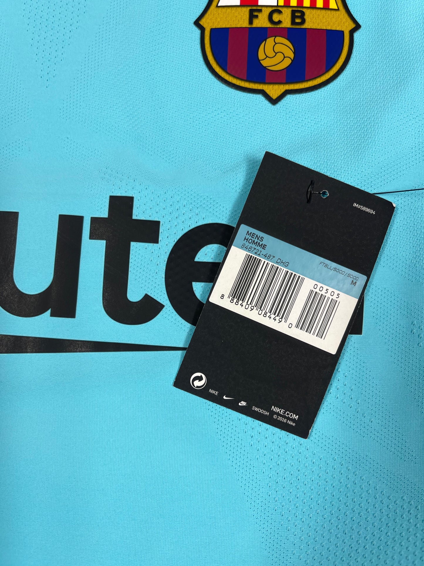 Authentic New FC Barcelona Nike Aeroswift Player's Edition / Issue Away Football Shirt 2017-2018 Short Sleeves BNWT Deadstock Size M Vivid Blue Rakuten Unicef