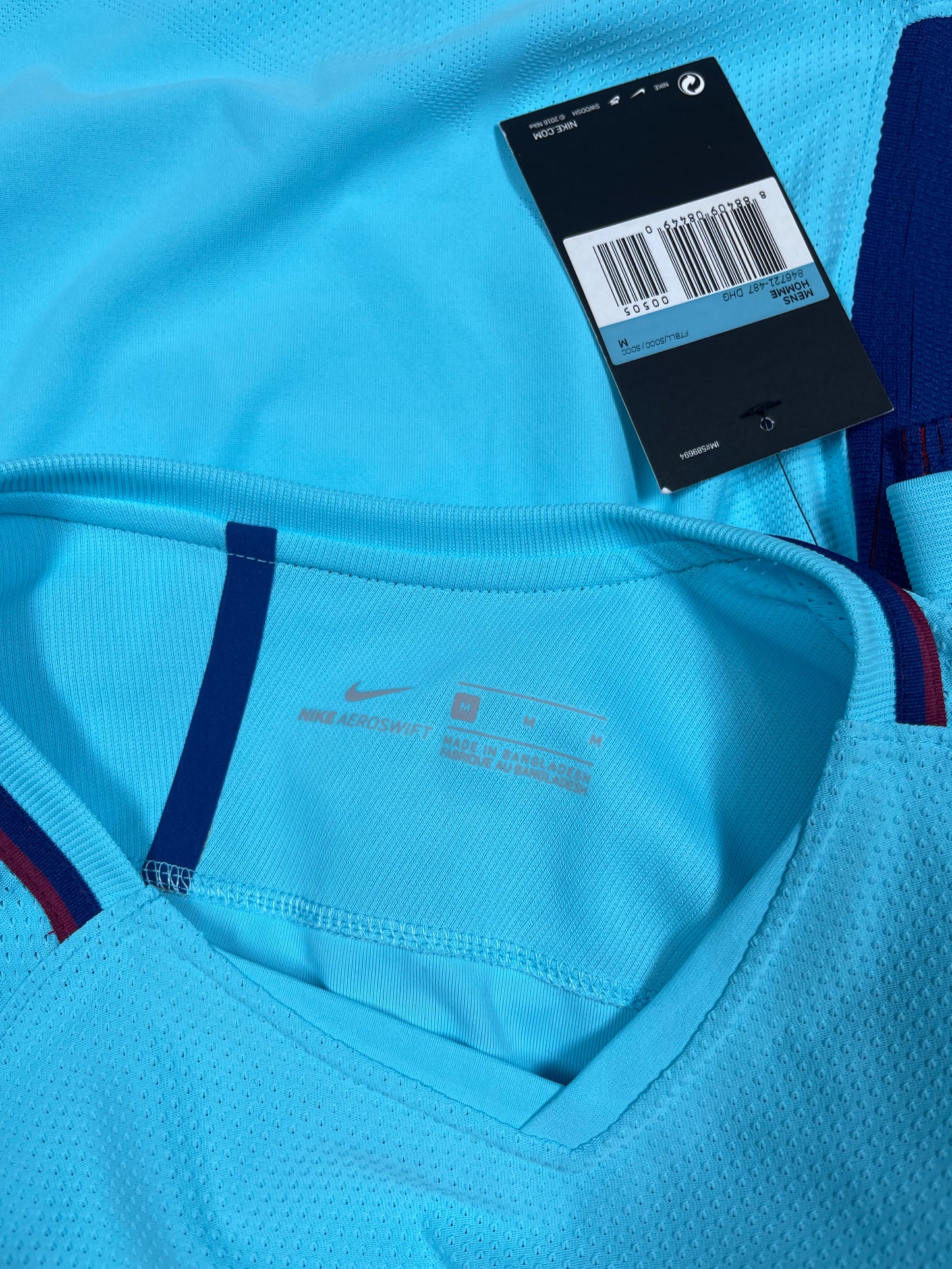 Authentic New FC Barcelona Nike Aeroswift Player's Edition / Issue Away Football Shirt 2017-2018 Short Sleeves BNWT Deadstock Size M Vivid Blue Rakuten Unicef