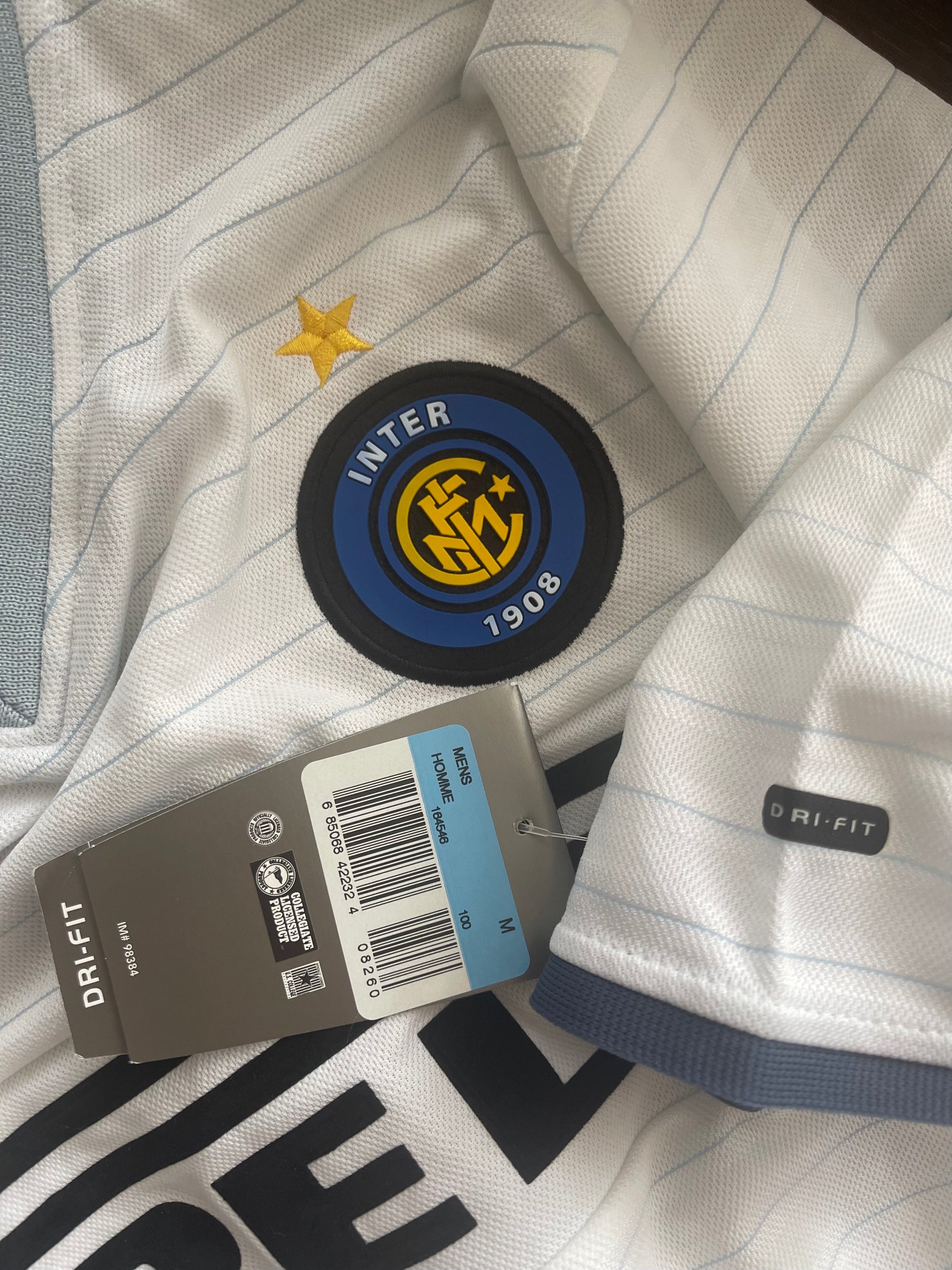 Authentic New Inter Internazionale Milano Milan Nike 2000-2001 Away Football Shirt White Pirelli Size M Made in UK Deadstock BNWT NOS OG DS