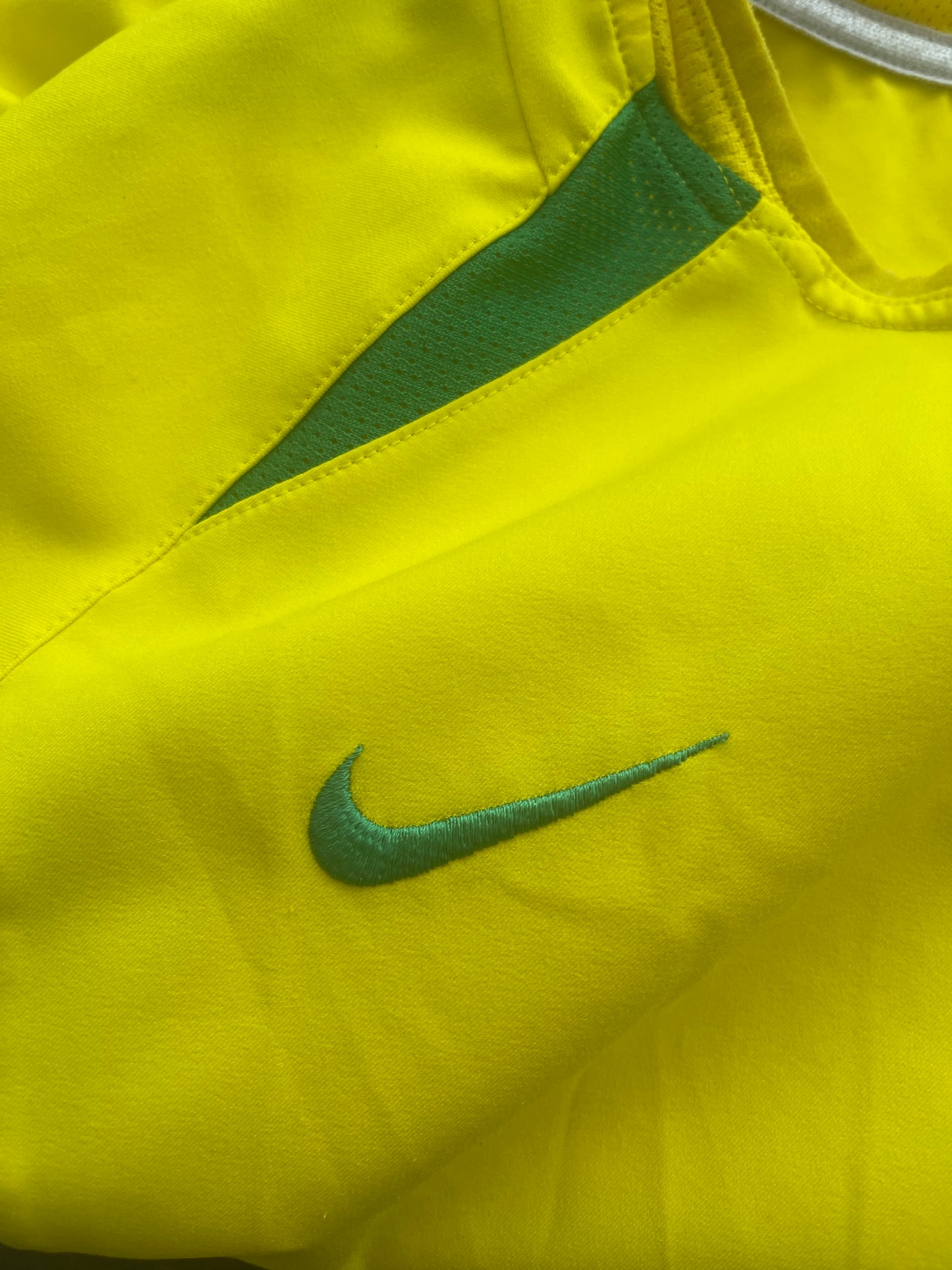 Brasil Brazil Nike Home Football Shirt 2002 - 2003 - 2004 Yellow Size L