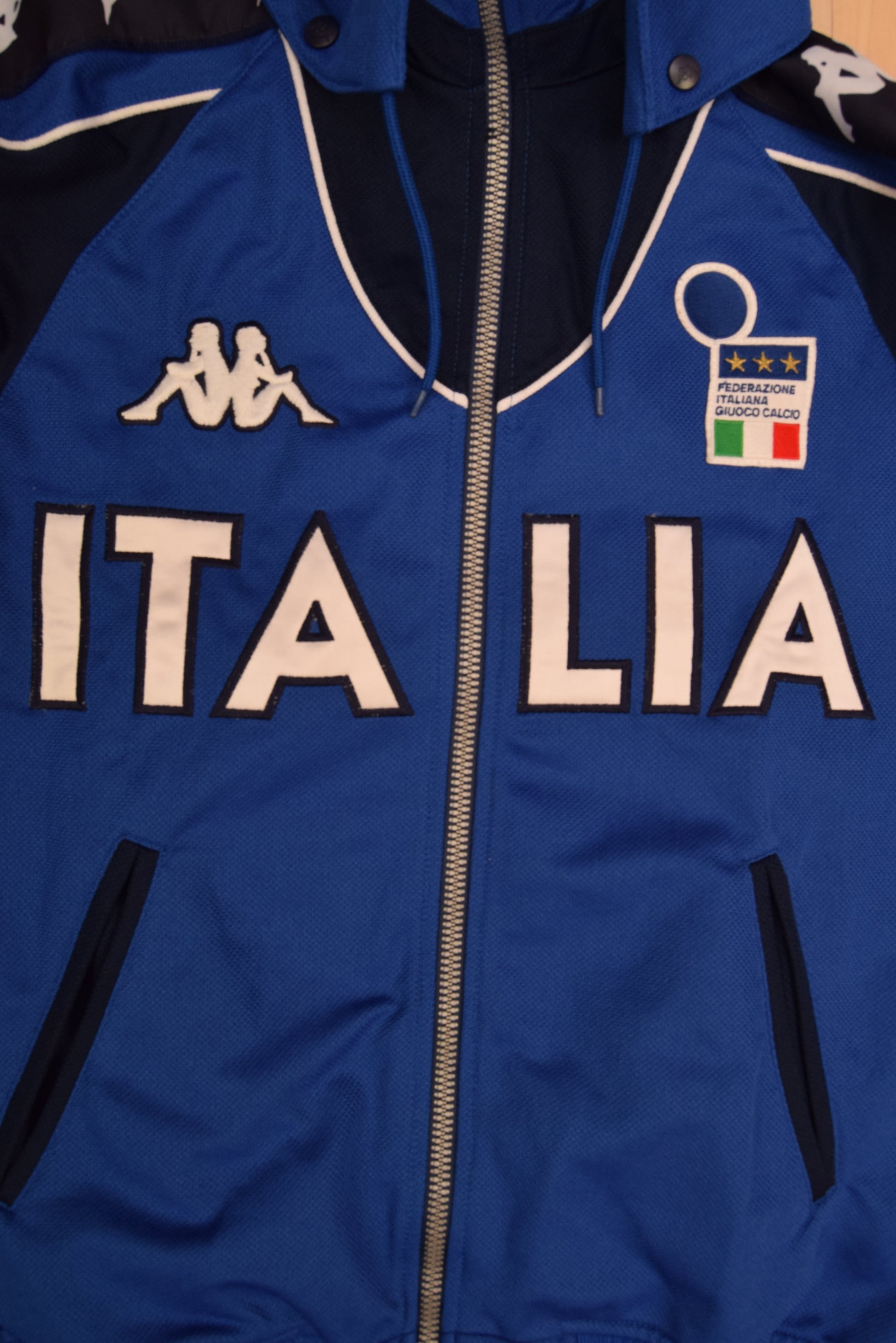 Italy Italia Kappa 1999 - 2000 Hooded Jacket Made in Italy Blue Size M