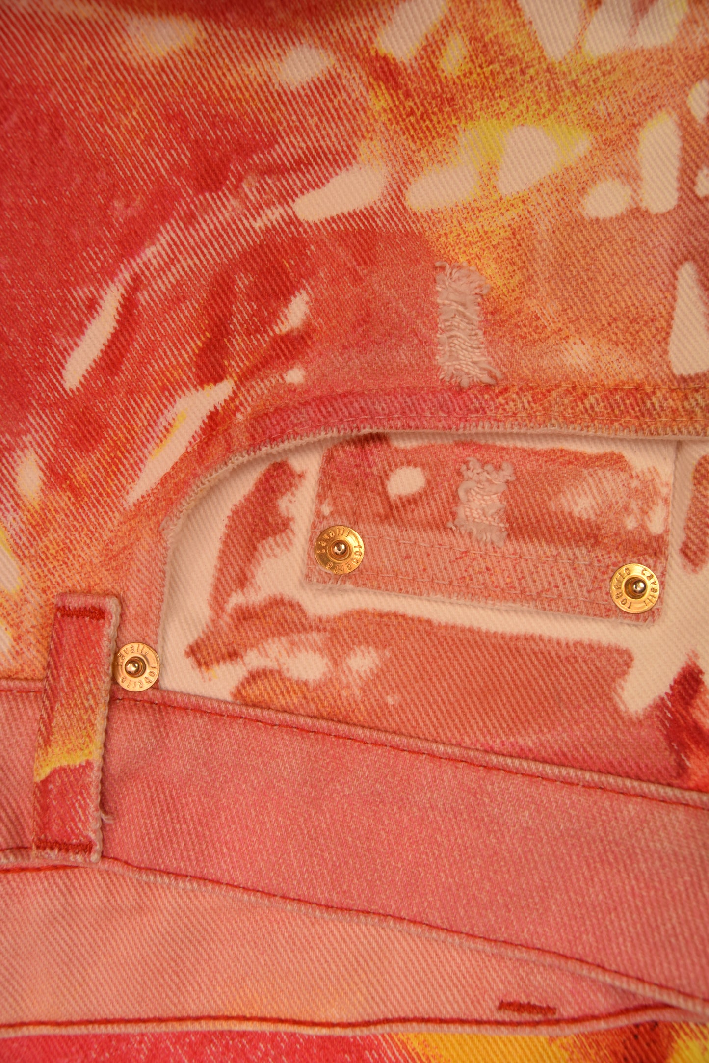 Y2K BNWT NOS Roberto Cavalli Jeans Trousers Floral Pattern Poppy Flower Size XS Low Waist 00'S DeadStock New Pants
