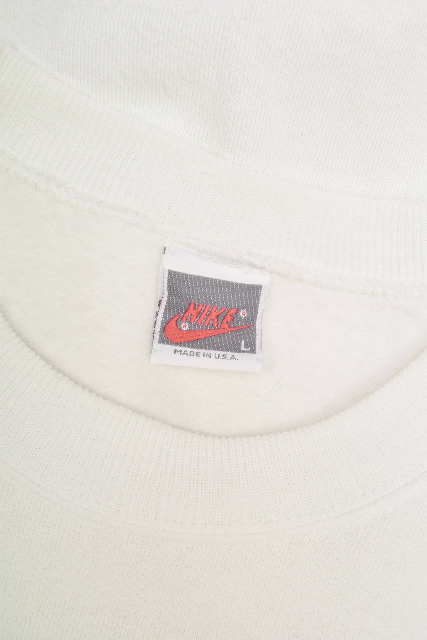 Nike Tennis US Open Flushing Meadow Aug 29 - Sept 11 1988 Sweatshirt Made in USA Memphis Design Aesthetic White Size L Silver Tag