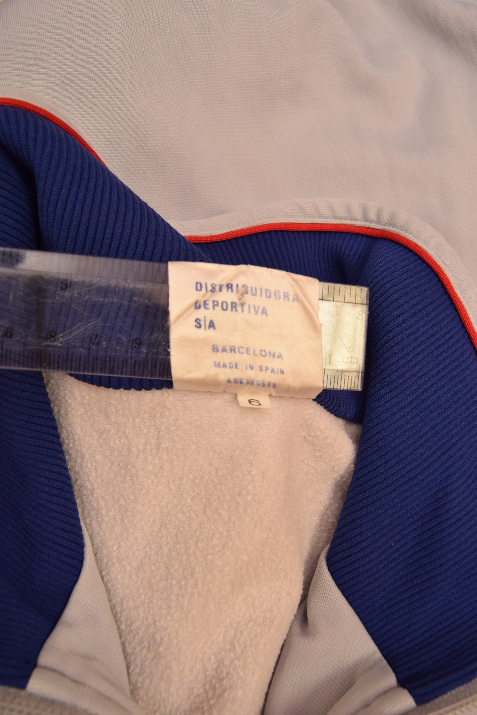 FC Barcelona Meyba 1984-1989 Jacket Size Grey Red Blue Made in Spain Size L-XL