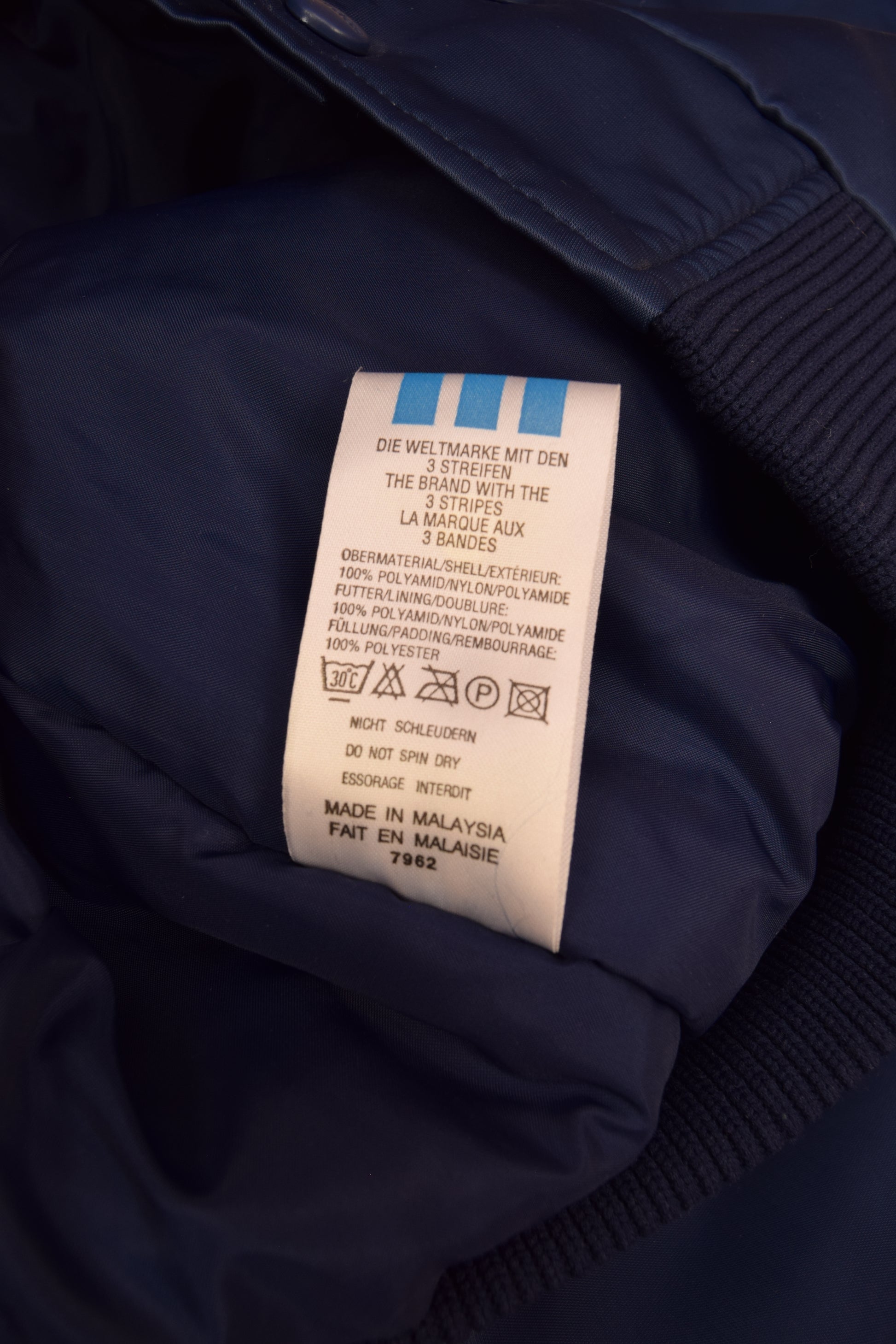 Vintage 90's Adidas Trefoil Bomber Jacket Blue Size S-M-L