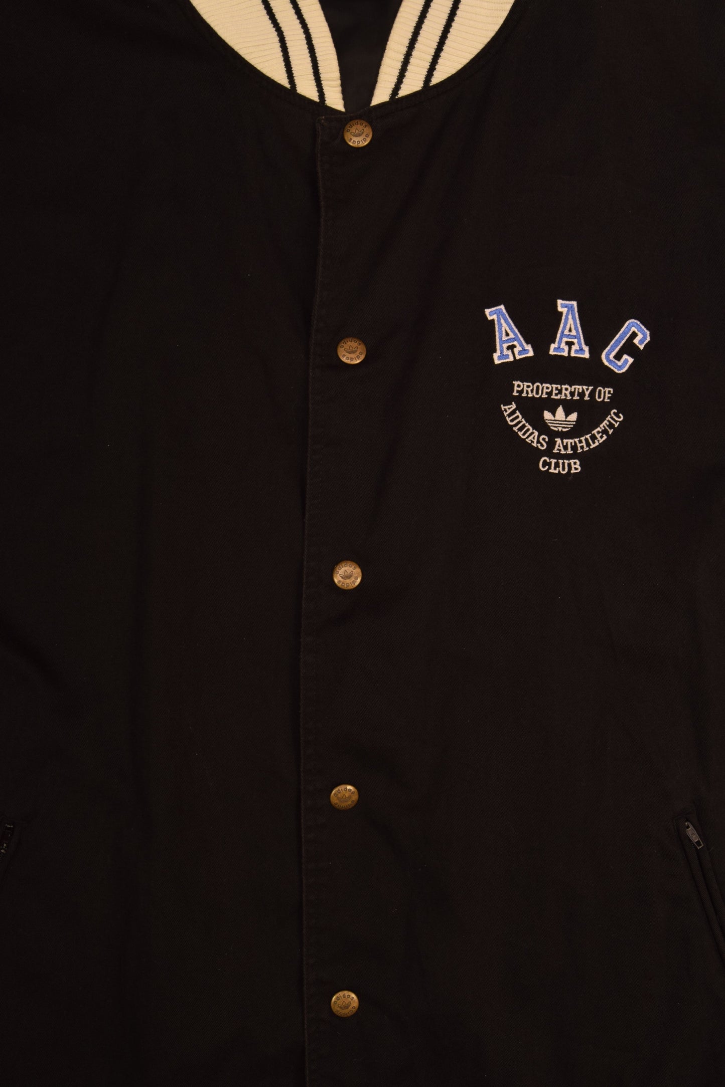 Vintage 90's Adidas Thin Varsity College Jacket AAC Property of Adidas Athletic Club Size L-XL