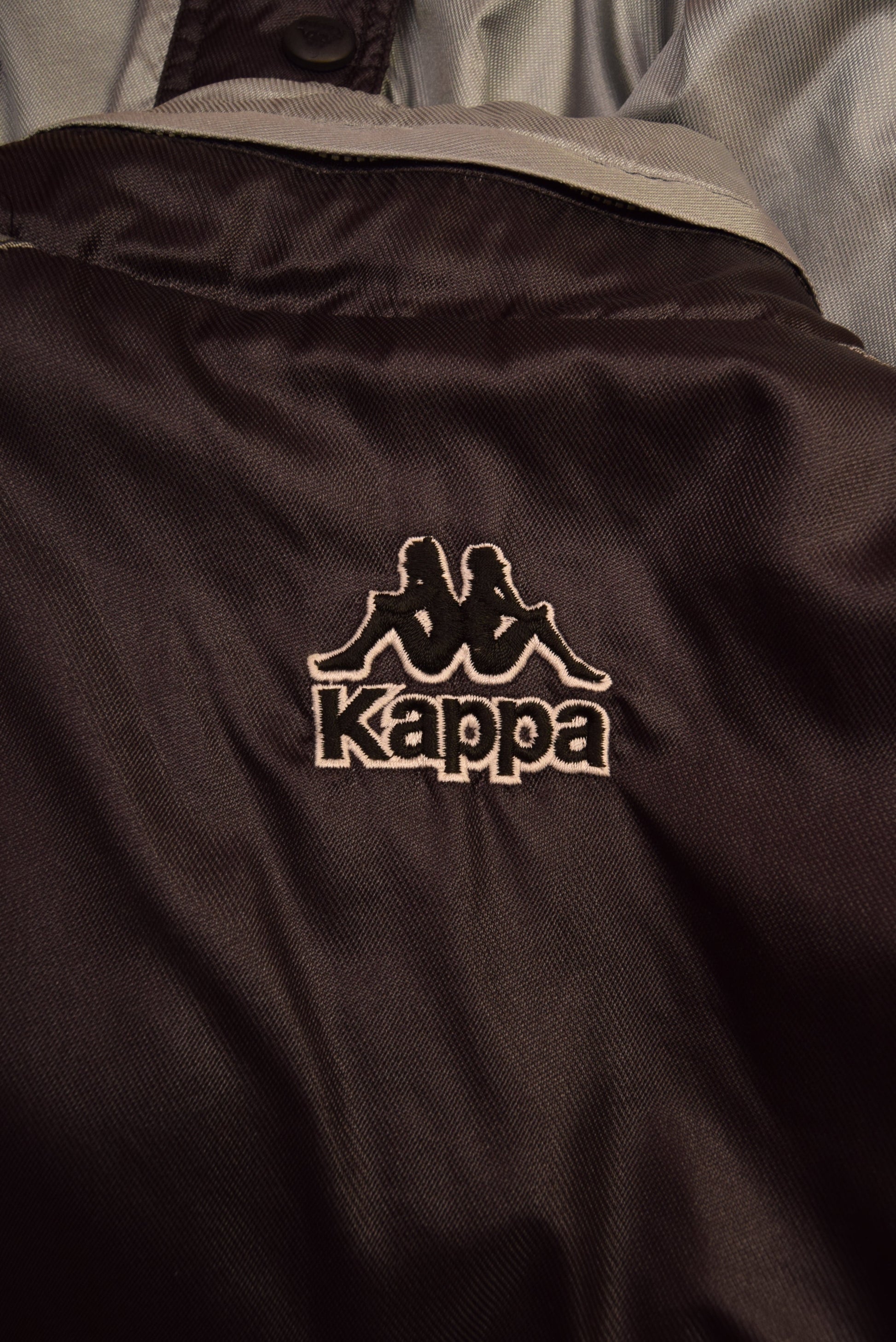 Juventus Kappa 1995-1997 Thick Jacket Size XL Black Silver Grey