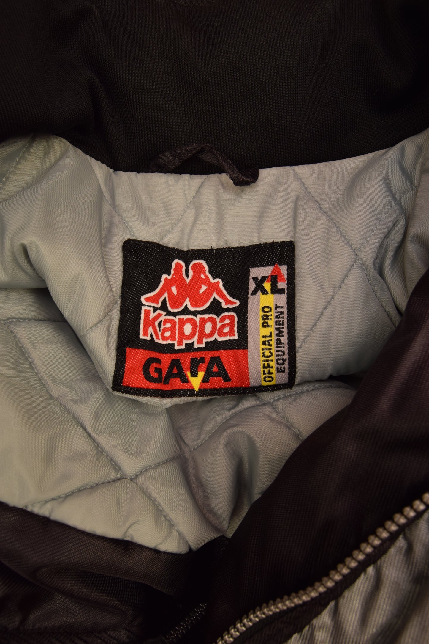 Juventus Kappa 1995-1997 Thick Jacket Size XL Black Silver Grey