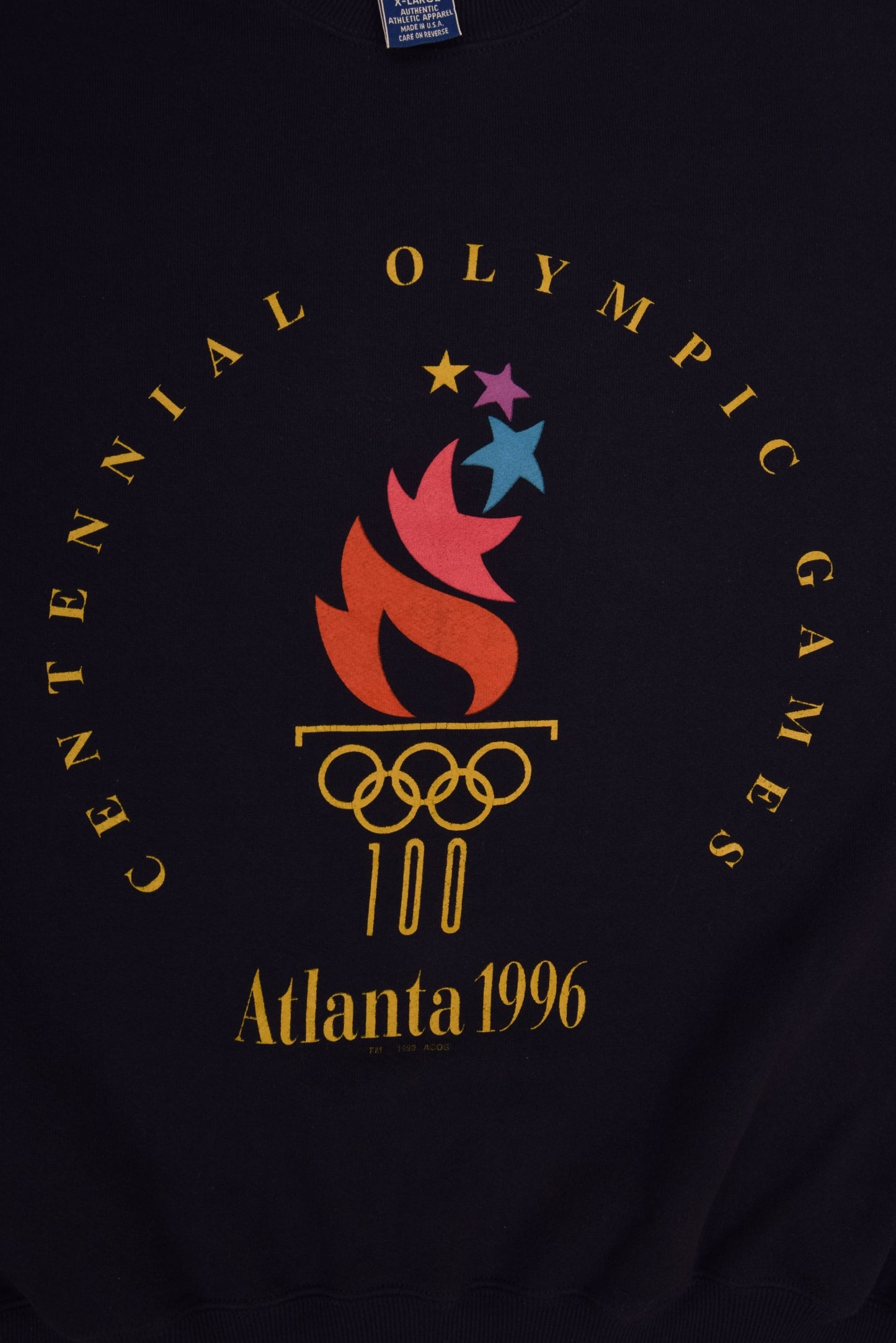 Vintage Champion Atlanta 1996 Centennial Olympic Games Sweatshirt Crewneck Size XL Navy Blue Made in USA