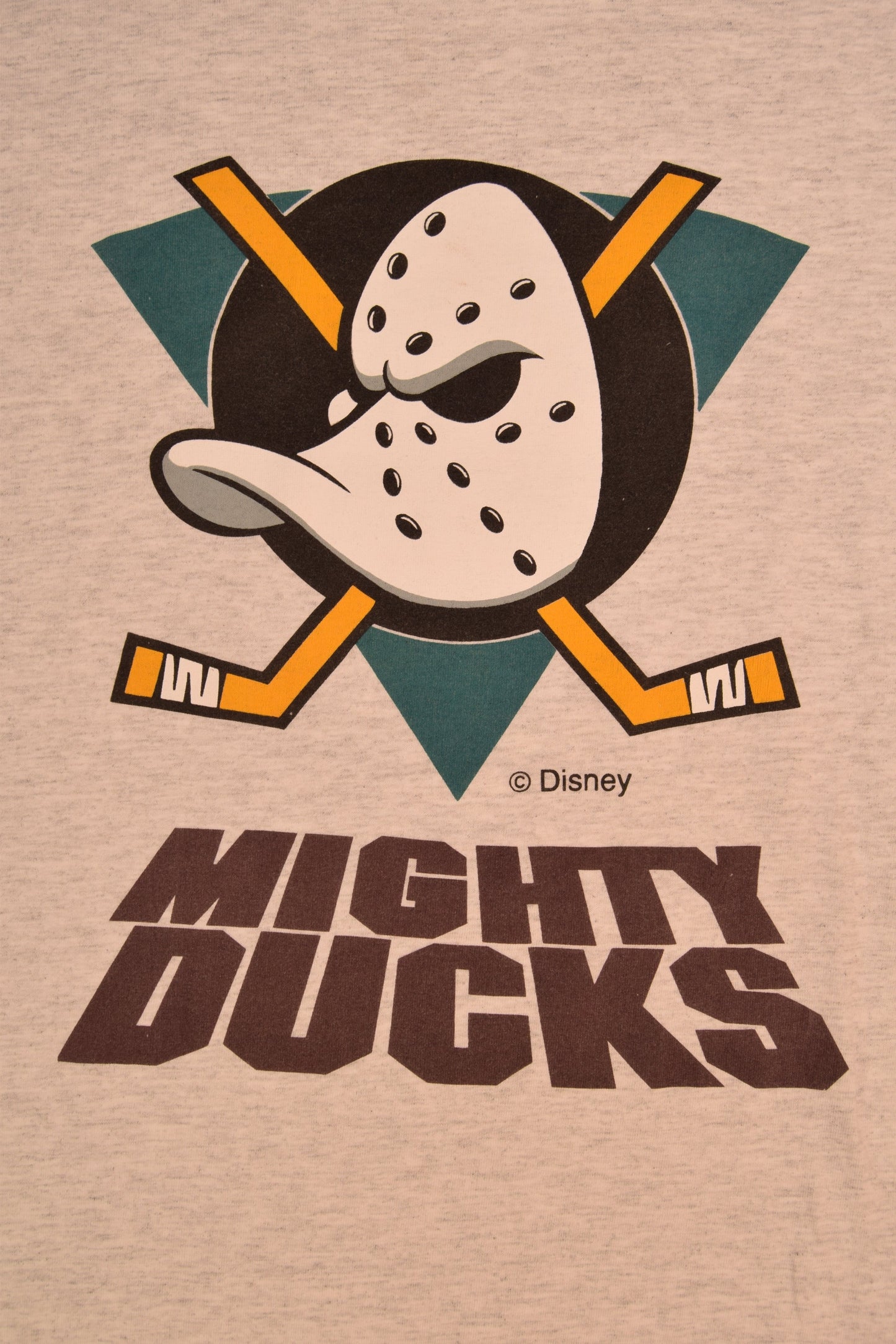 Anaheim Mighty Ducks Salem Sportswear Disney 1993 Size XL Grey 100% Cotton Single Stitch NHL
