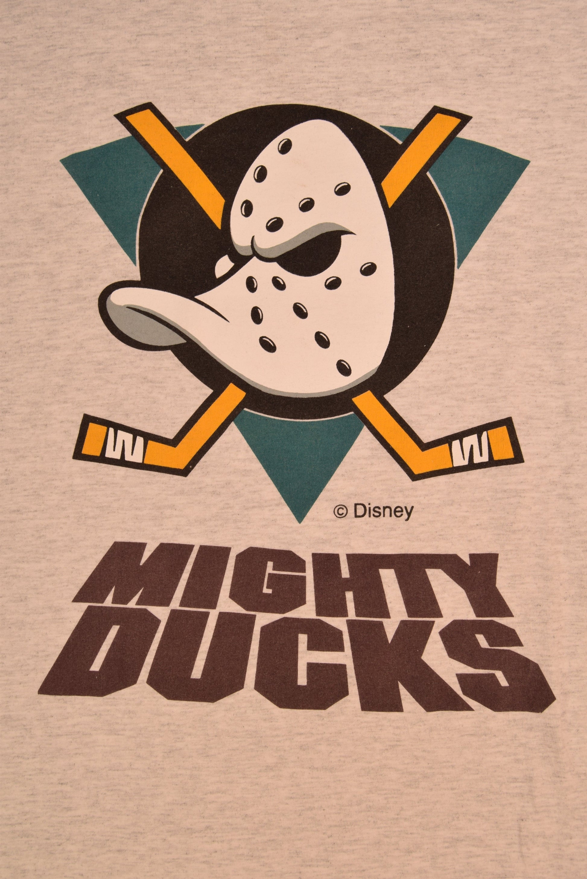 Anaheim Mighty Ducks Salem Sportswear Disney 1993 Size XL Grey 100% Cotton Single Stitch NHL