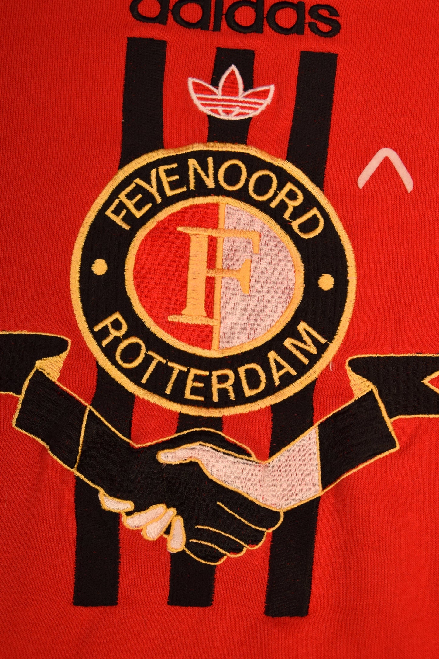 Rare 90's Feyenoord Rotterdam Adidas Sweatshirt CrewNeck Red Stad Rotterdam Verzekeringen Size XL Heavy Cotton