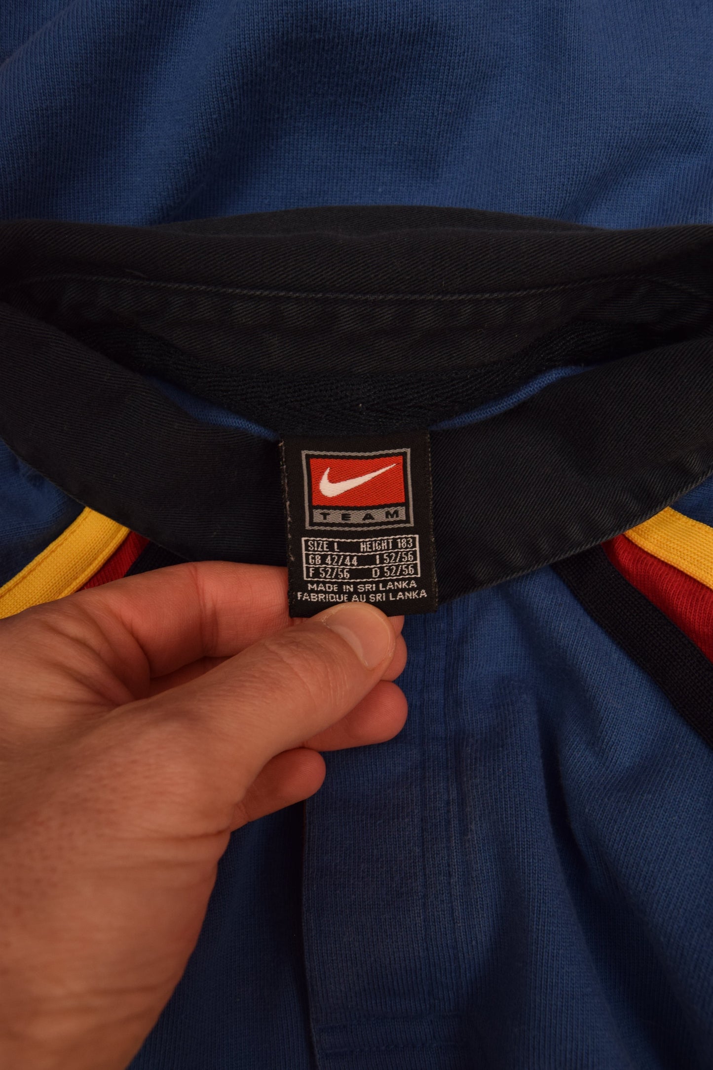 Rare Vintage FC Barcelona Nike Team 1999? - 2000? Polo Rugby Shirt Size L Red Blue Yellow