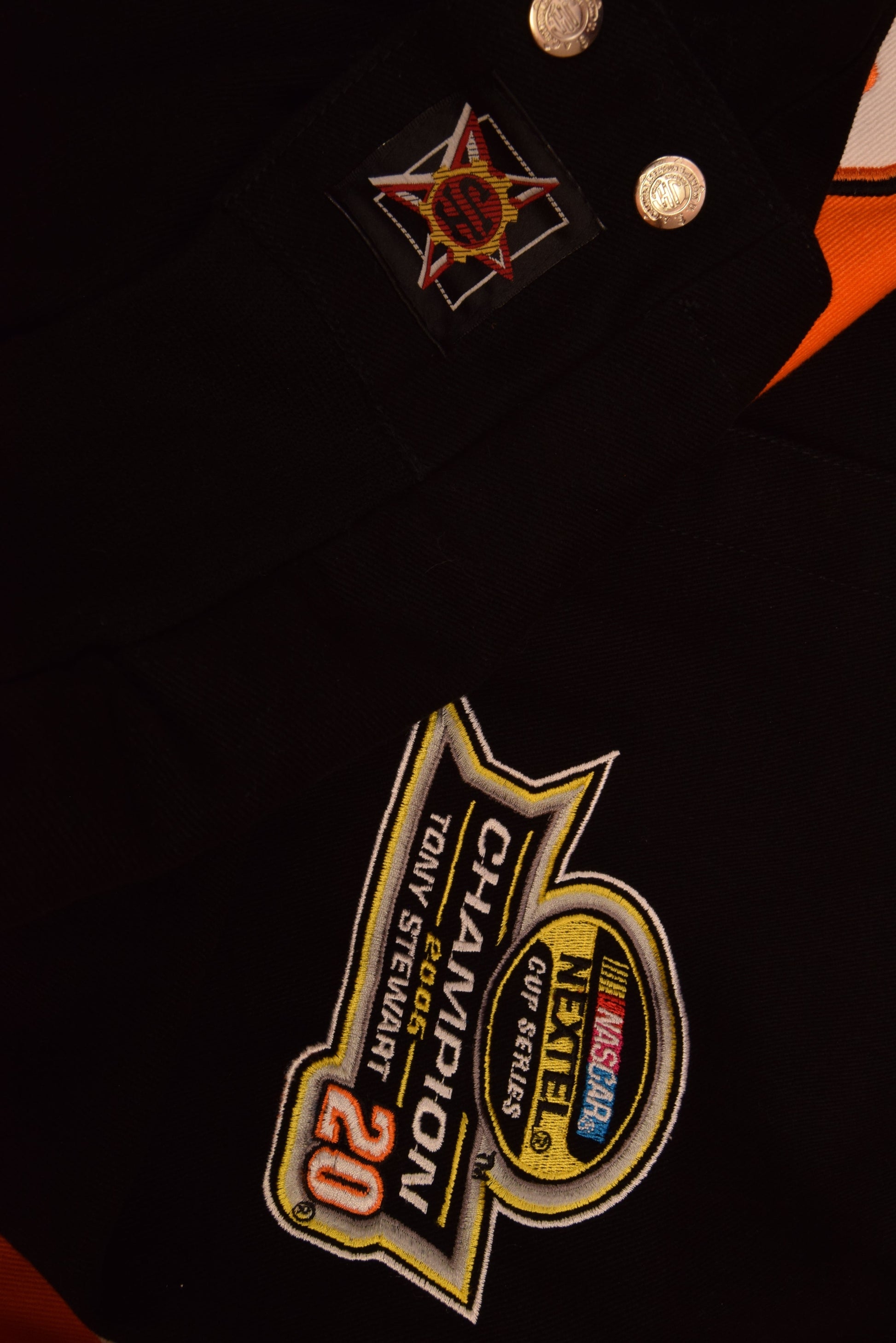 Y2K Nascar Tony Stewart Chase Authentics by JHD Design Group 2005 Champion Racing Nextel Cup Series The Home Depot 20 Black Orange Size XL Joe Gibbs Racing