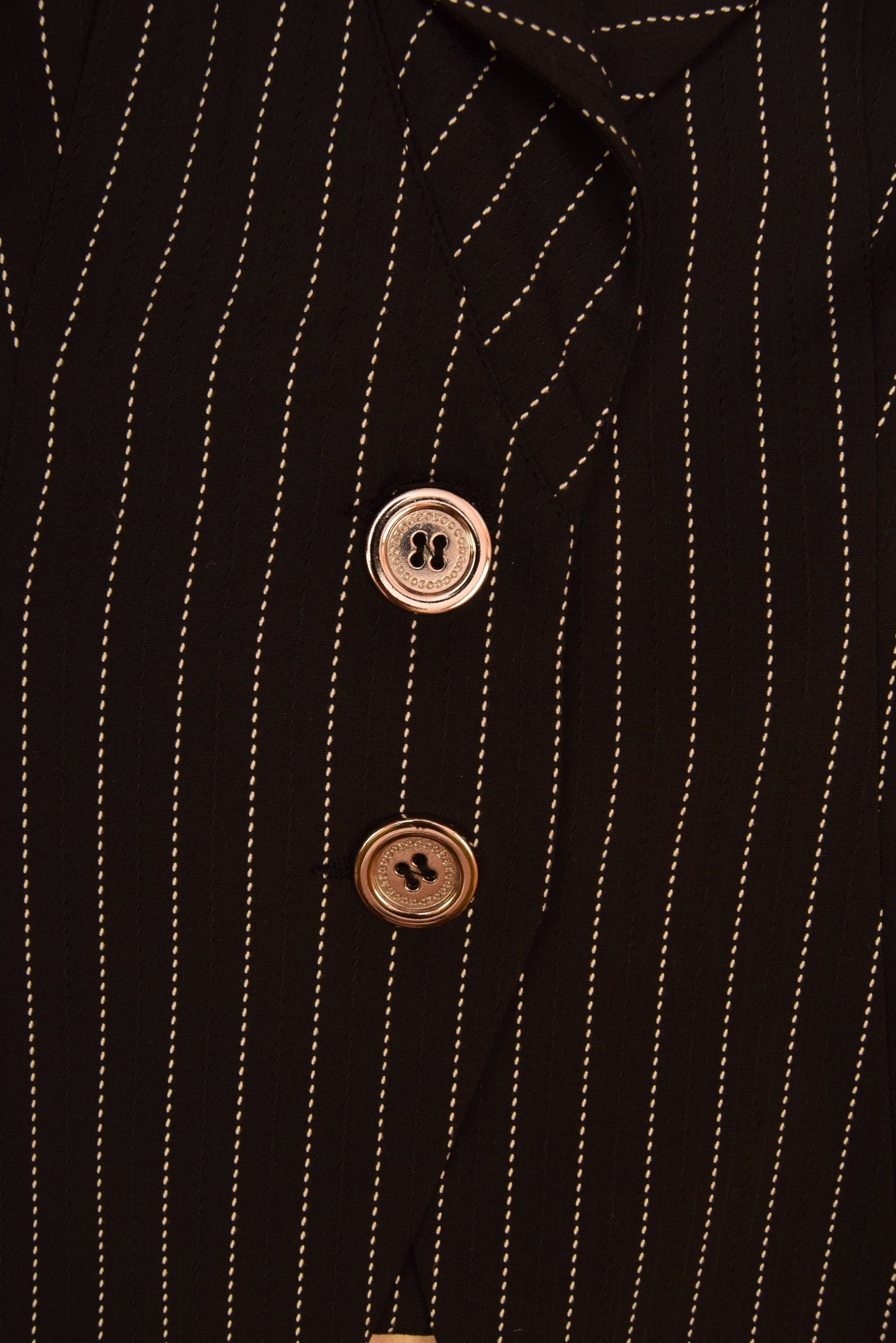 Y2K 2000's RoccoBarocco Blazer Made in Italy Black With White Stripes
