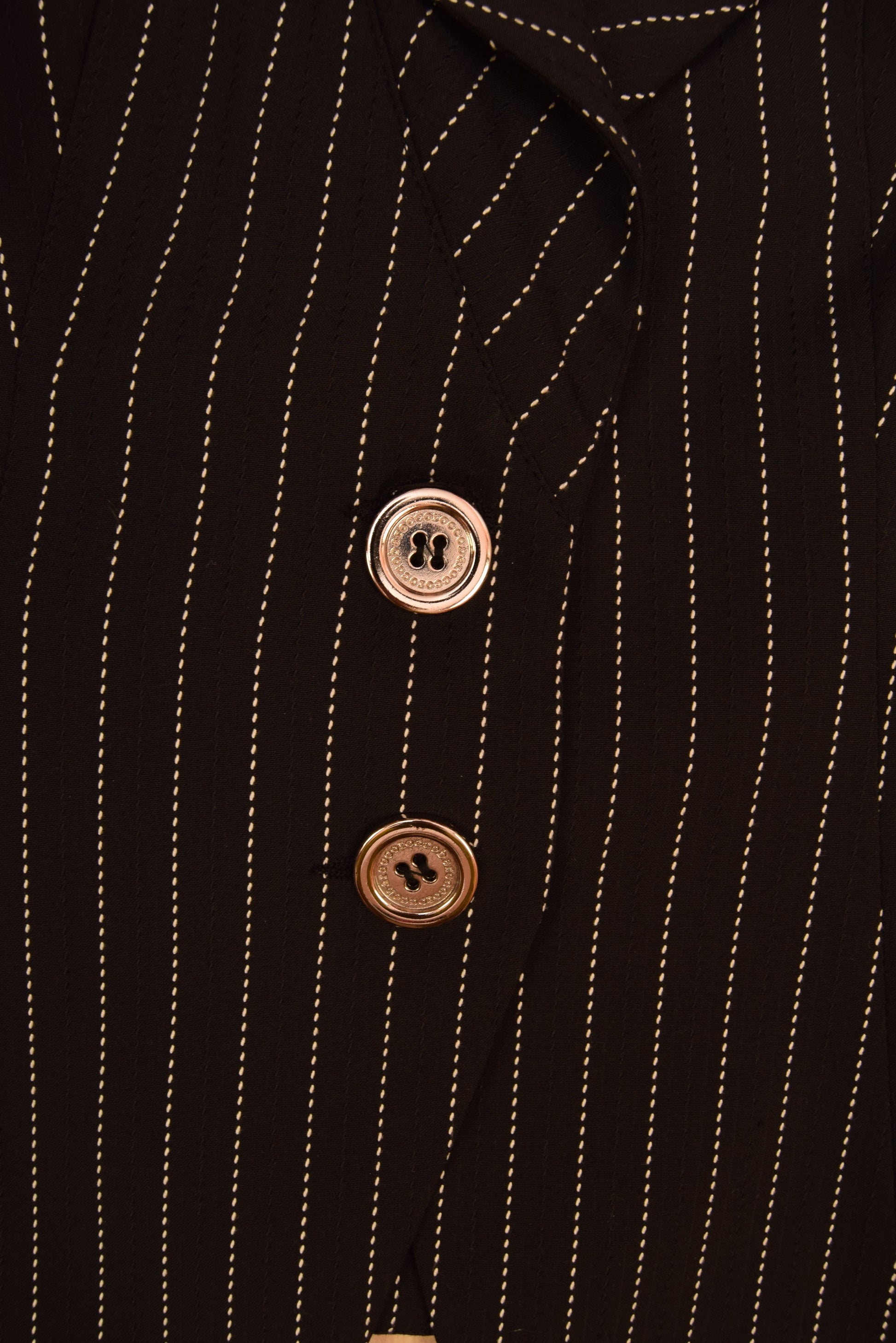 Y2K 2000's RoccoBarocco Blazer Made in Italy Black With White Stripes