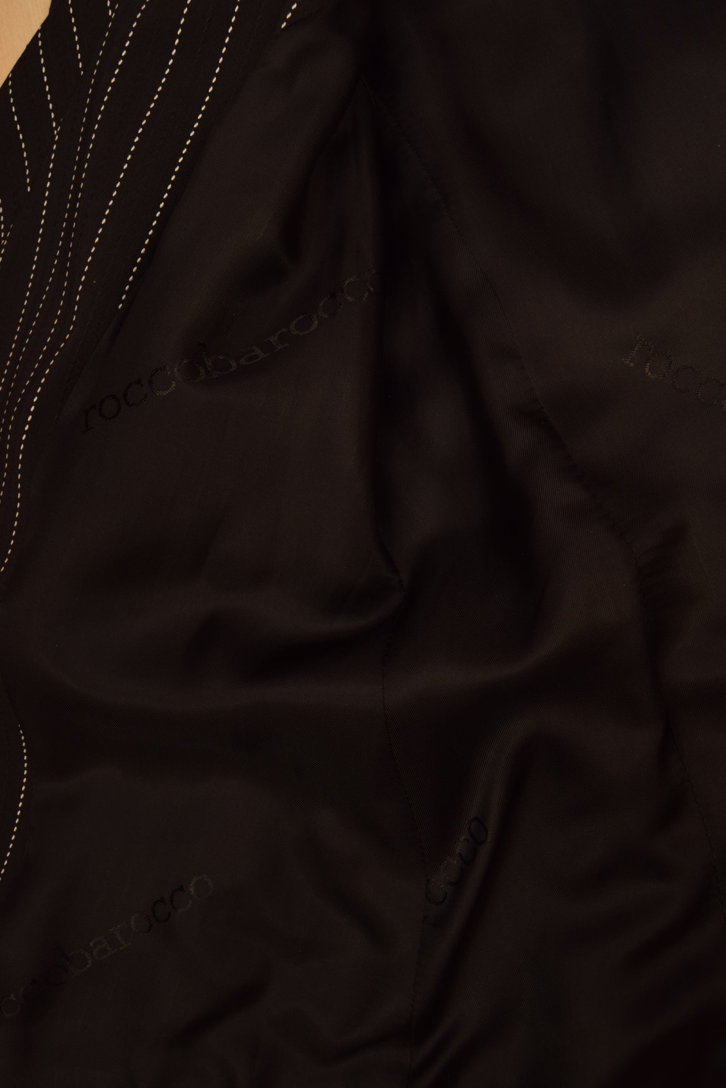 Y2K 2000's RoccoBarocco Blazer Made in Italy Black With White Stripes