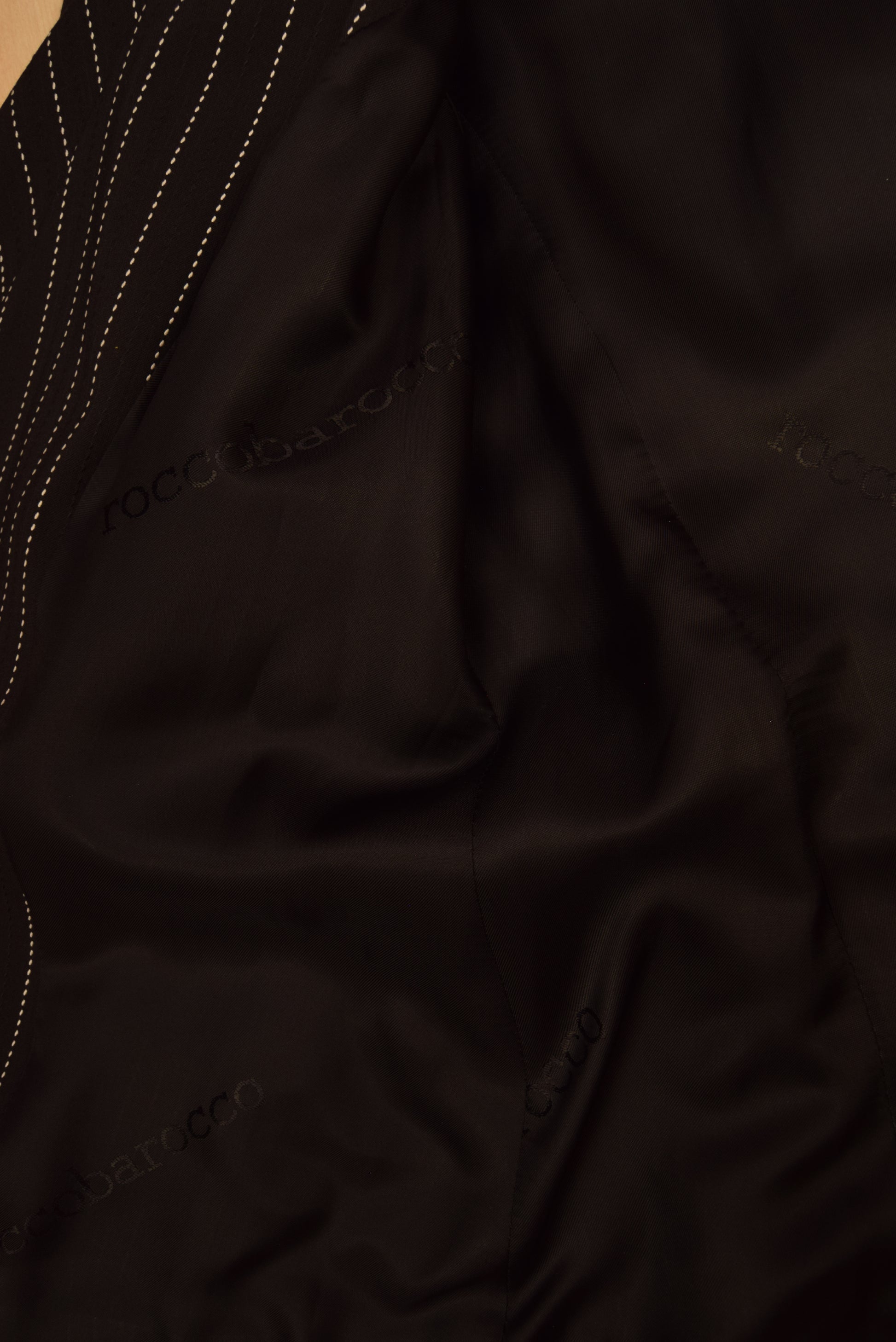 Y2K 2000's RoccoBarocco Blazer Made in Italy Black With White Stripes
