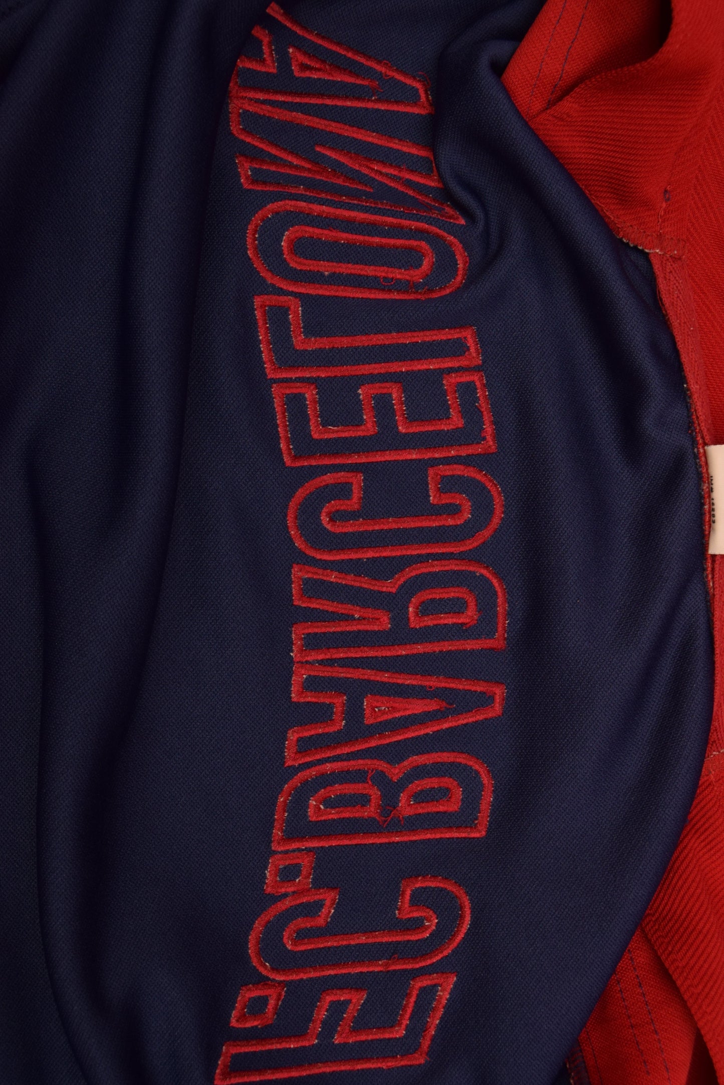 Ultra Rare FC Barcelona Nike Team 1998 Baseball Jersey Football Shirt Size M Red Blue
