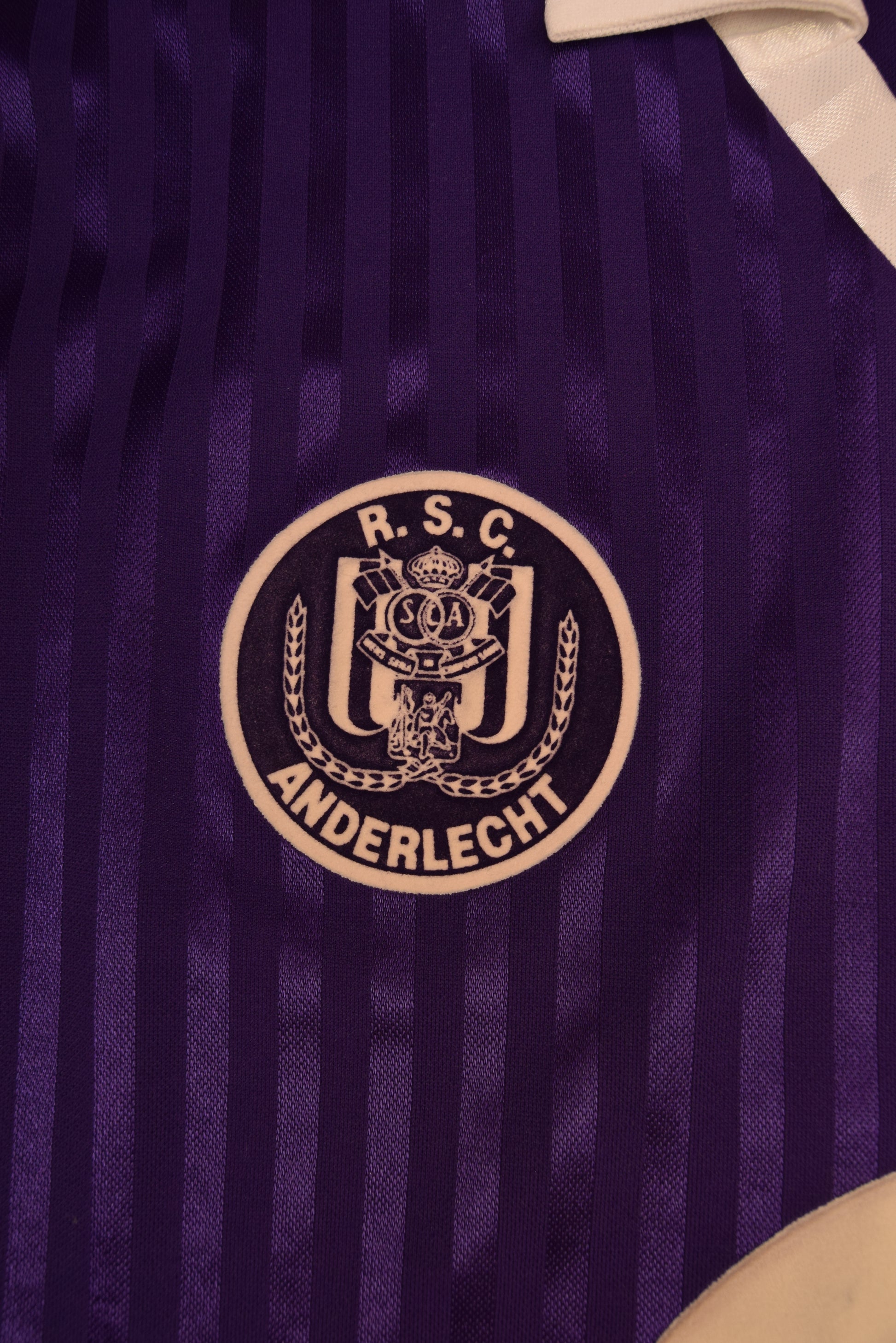 R.S.C. Anderlecht Bruxelles Adidas 1989 1990 1991 1992 Away Football Shirt Made in UK Size L