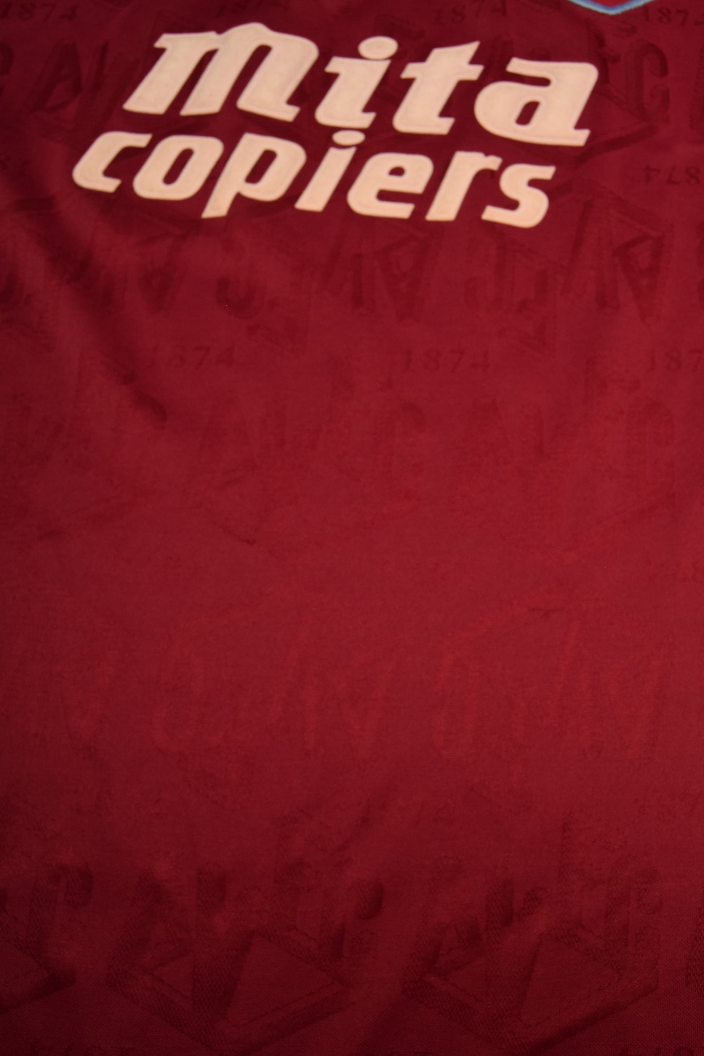 Vintage Aston Villa Umbro 1992 - 1993 Home Football Shirt Mita Copiers Size XL