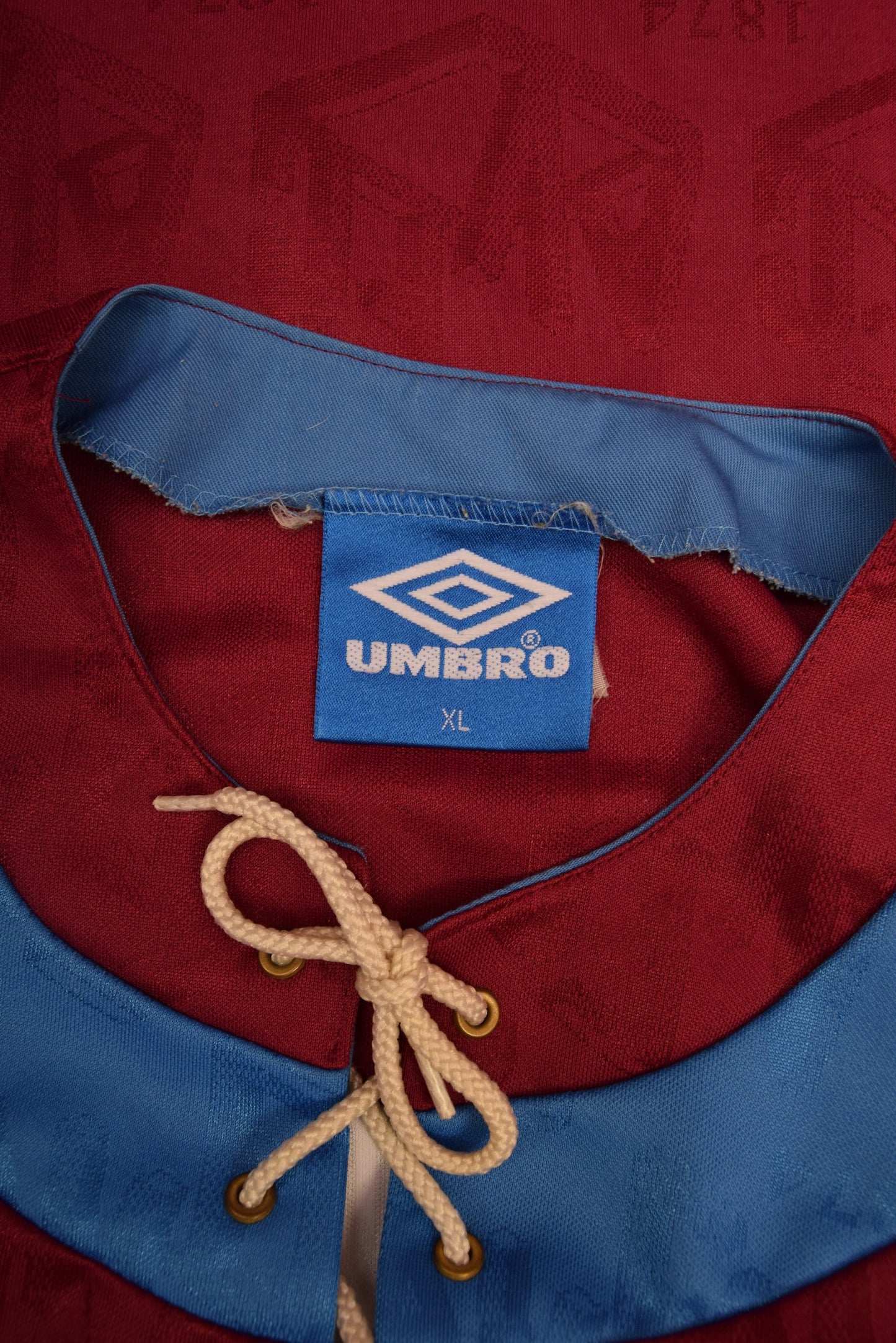 Vintage Aston Villa Umbro 1992 - 1993 Home Football Shirt Mita Copiers Size XL