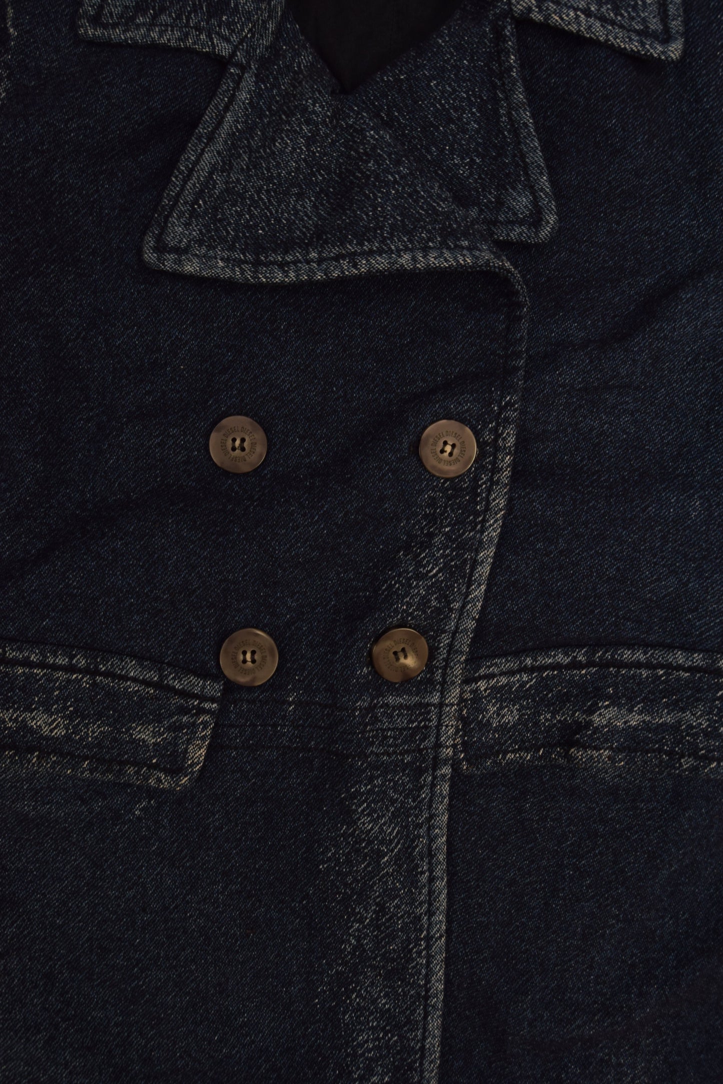 Y2K Diesel Denim Trench Coat Size XXS-XS Made in Italy