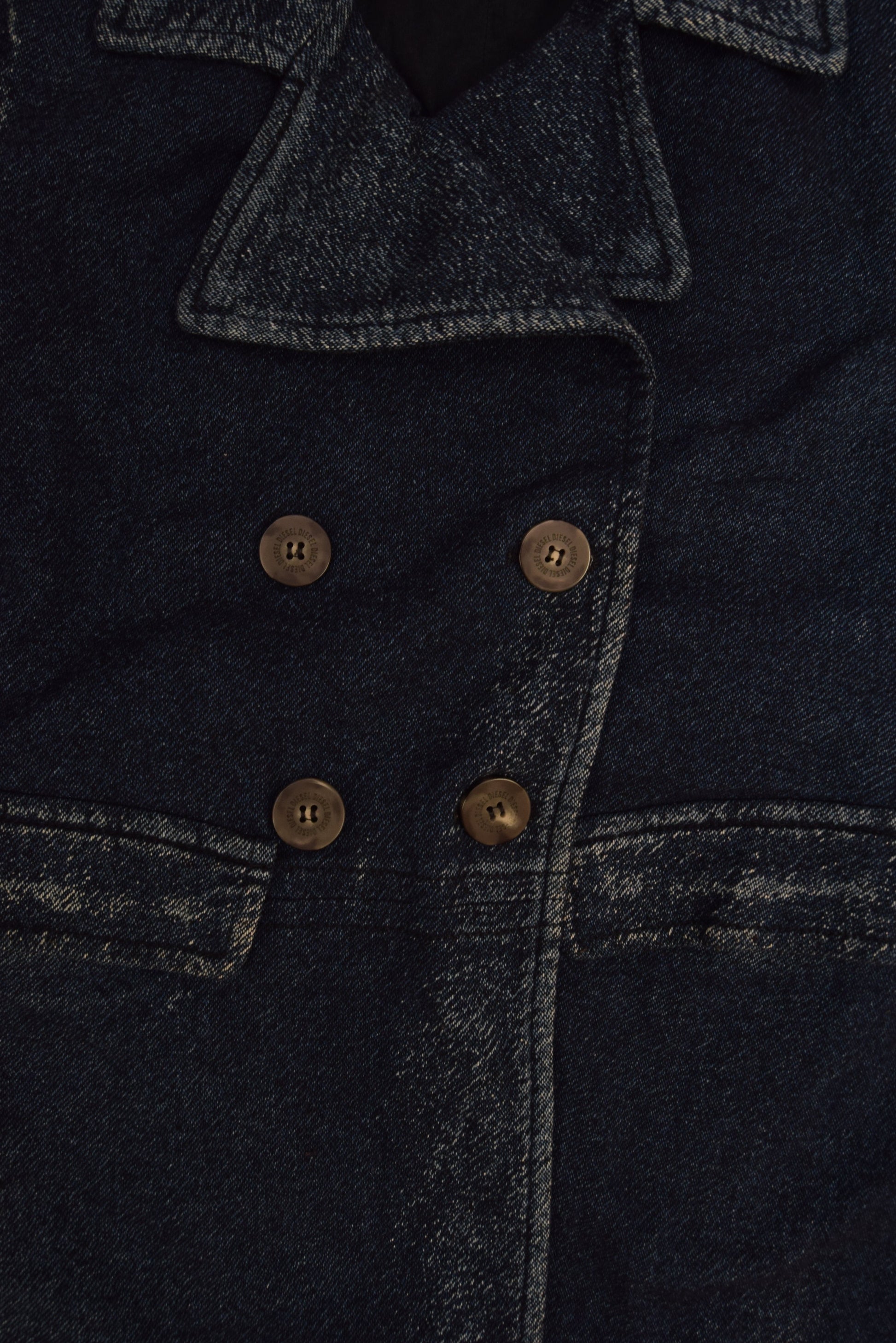 Y2K Diesel Denim Trench Coat Size XXS-XS Made in Italy