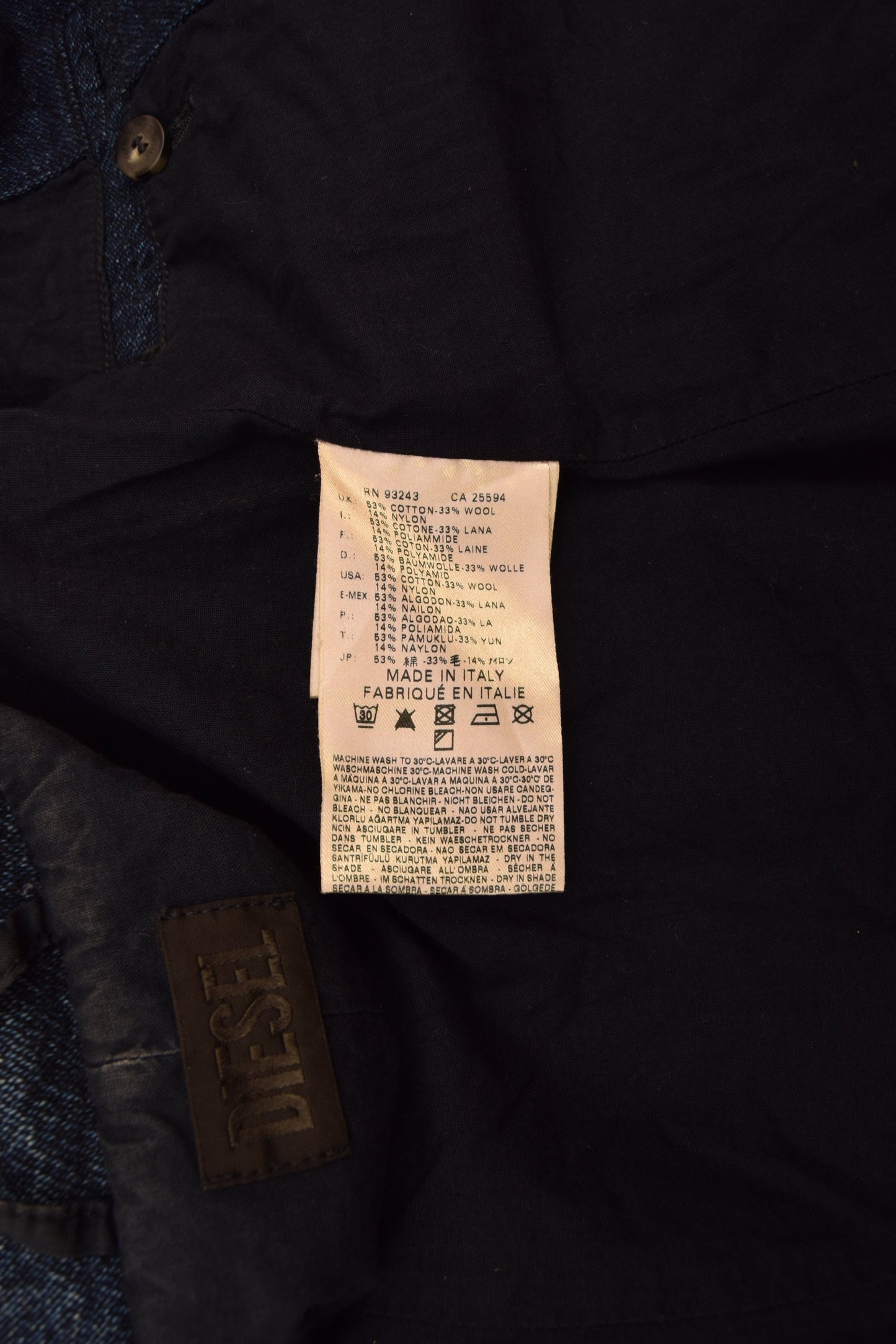 Y2K Diesel Denim Trench Coat Size XXS-XS Made in Italy