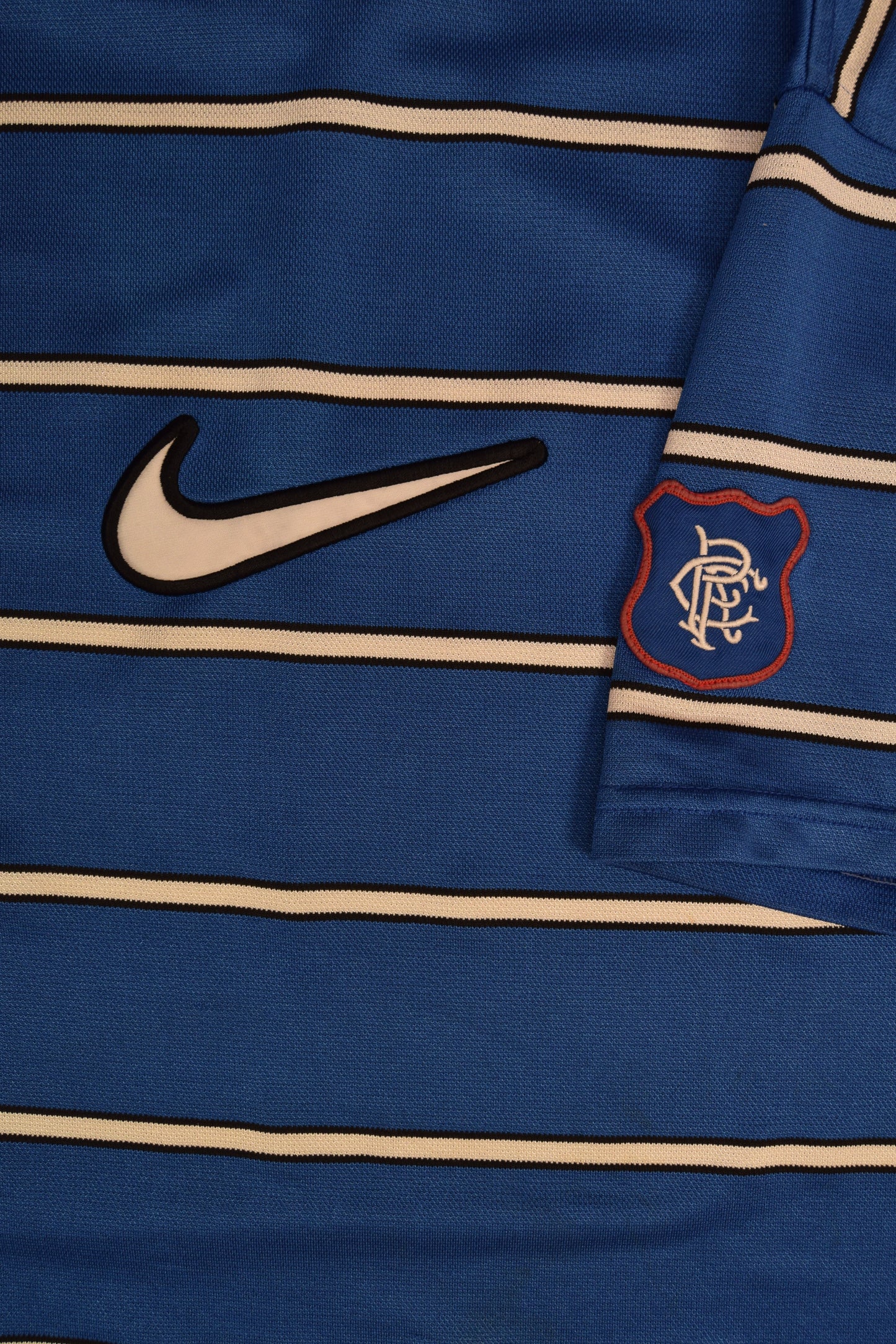 Vintage Glasgow Rangers Nike Jersey '97 - '99 Central Swoosh Stripes Size S Training Blue White