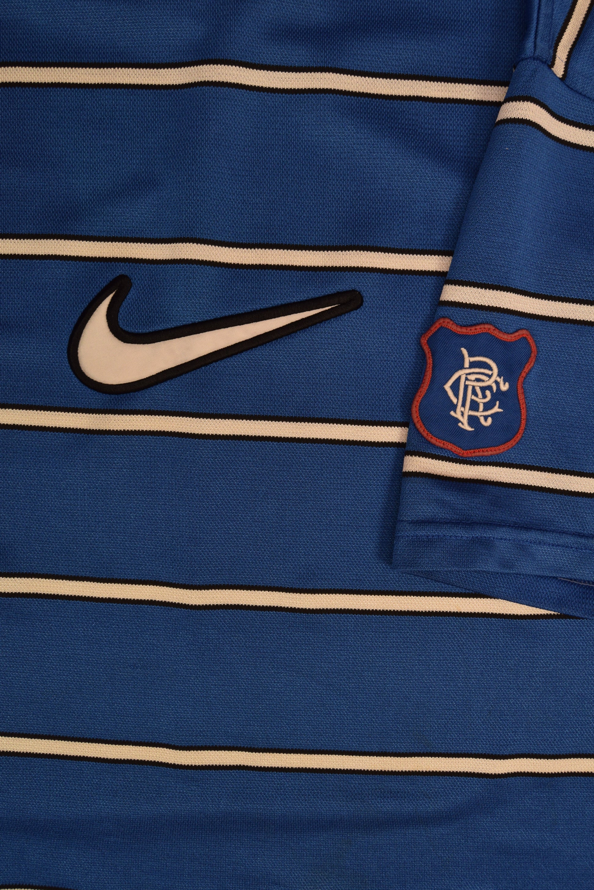 Vintage Glasgow Rangers Nike Jersey  '97 - '99 Central Swoosh Stripes Size S Training Blue White