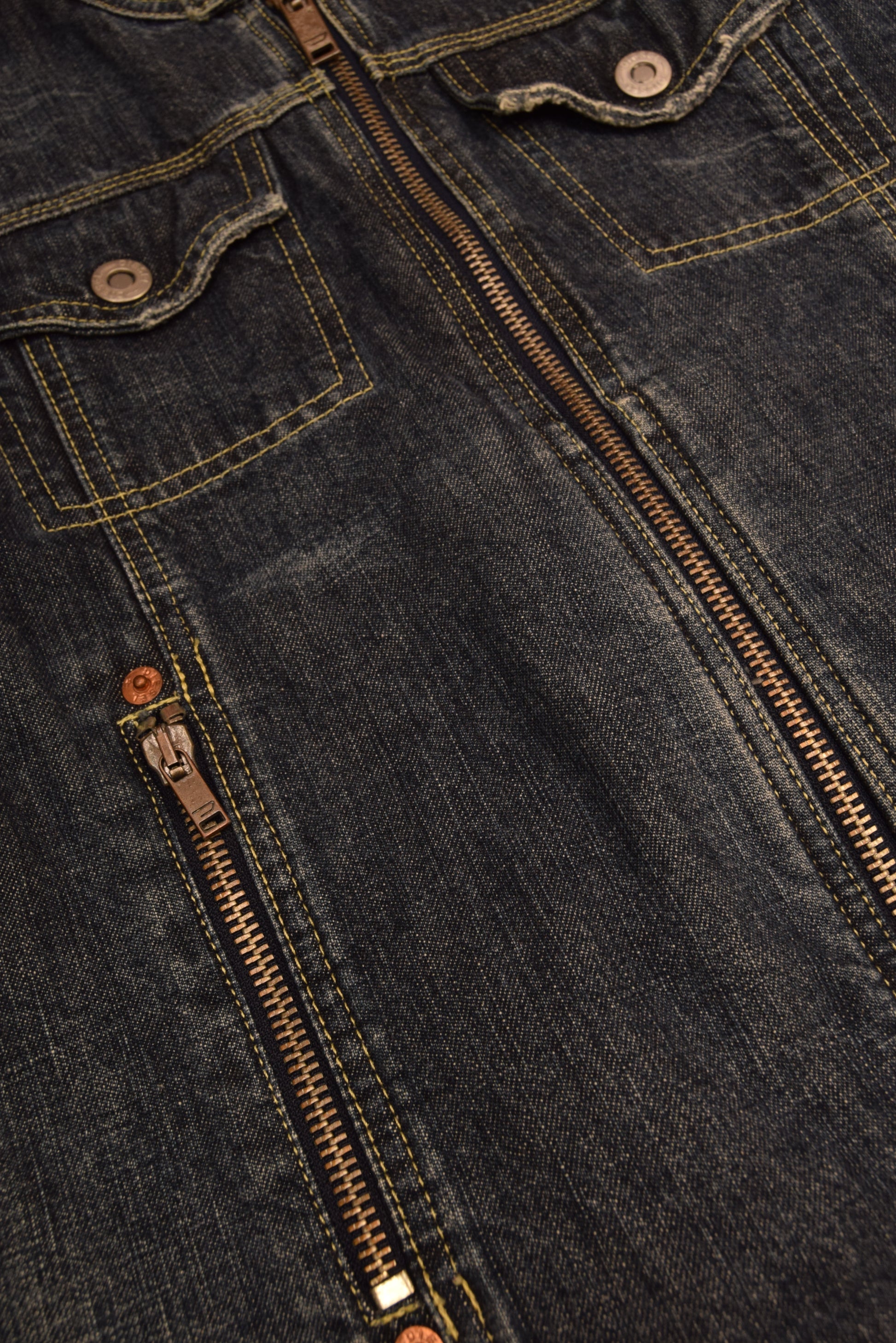 Y2K Diesel Denim Slim Fit Jacket With Zipper Size M