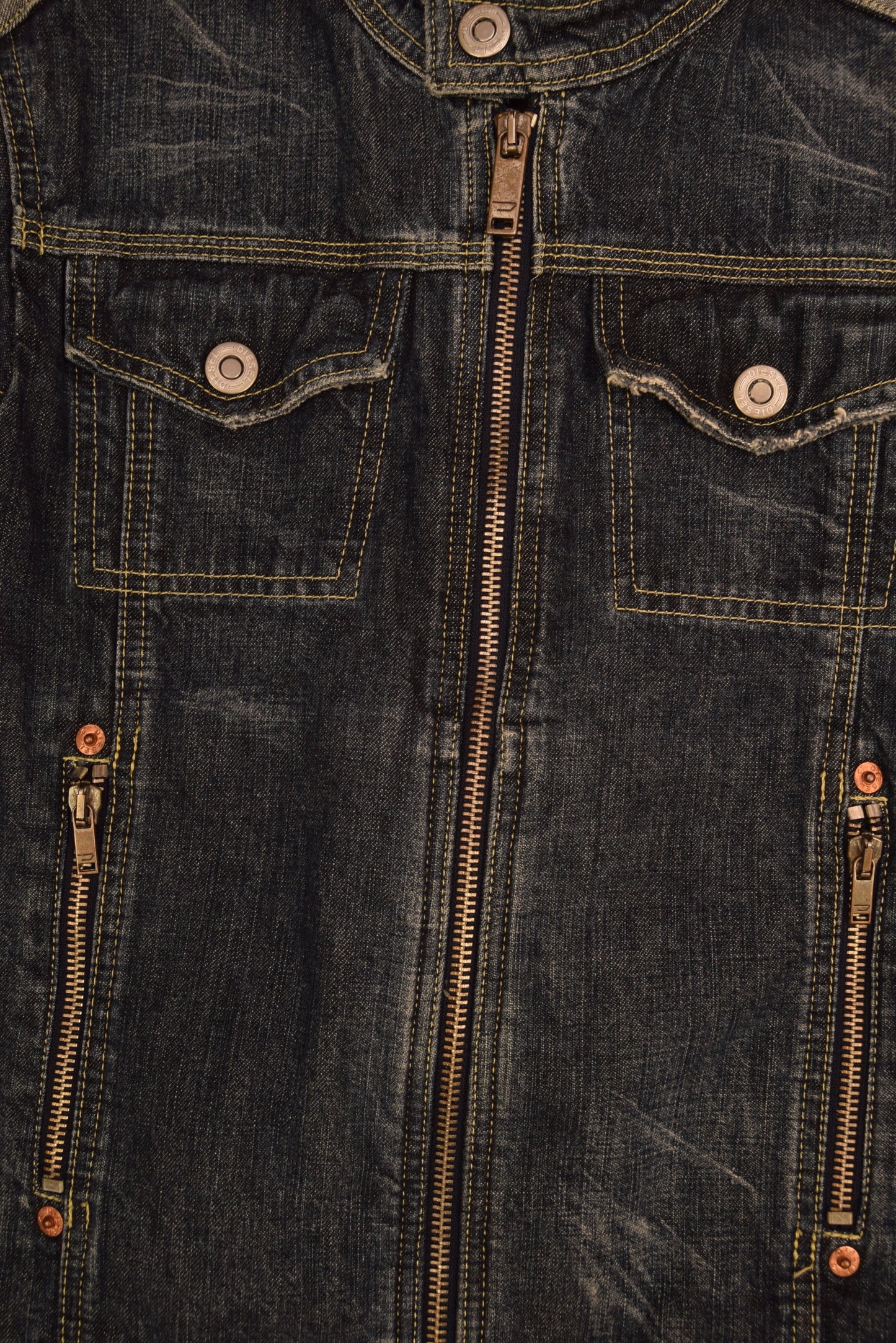 Y2K Diesel Denim Slim Fit Jacket With Zipper Size M