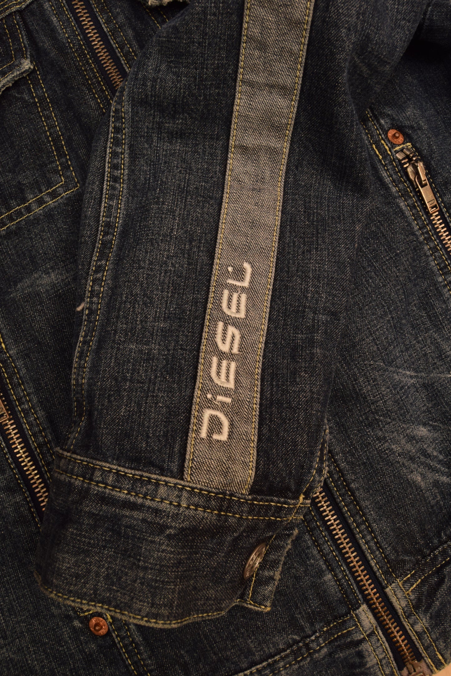 Y2K Diesel Denim Slim Fit Jacket With Zipper Size M