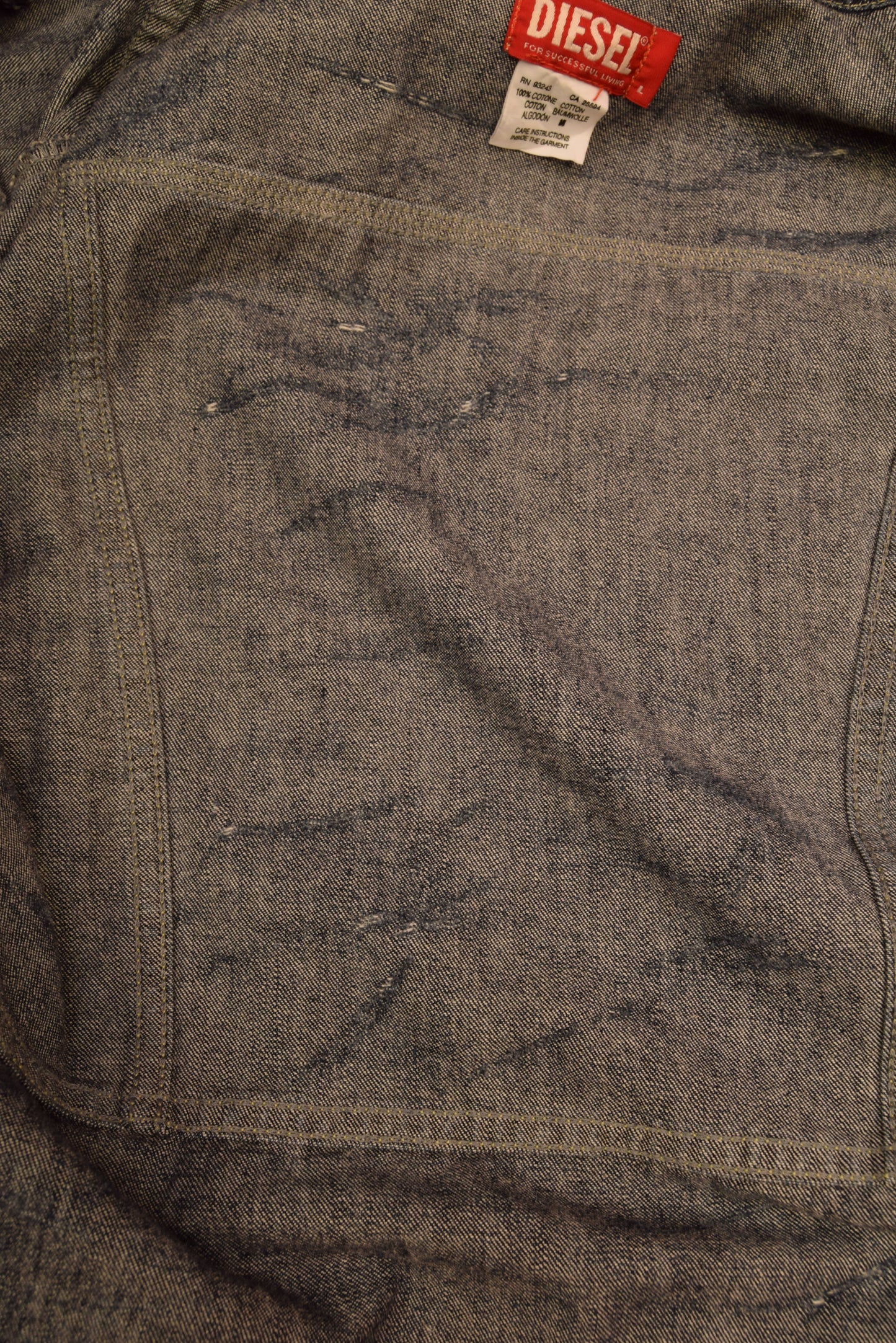 Y2K Diesel Denim Slim Fit Jacket With Zipper Size M