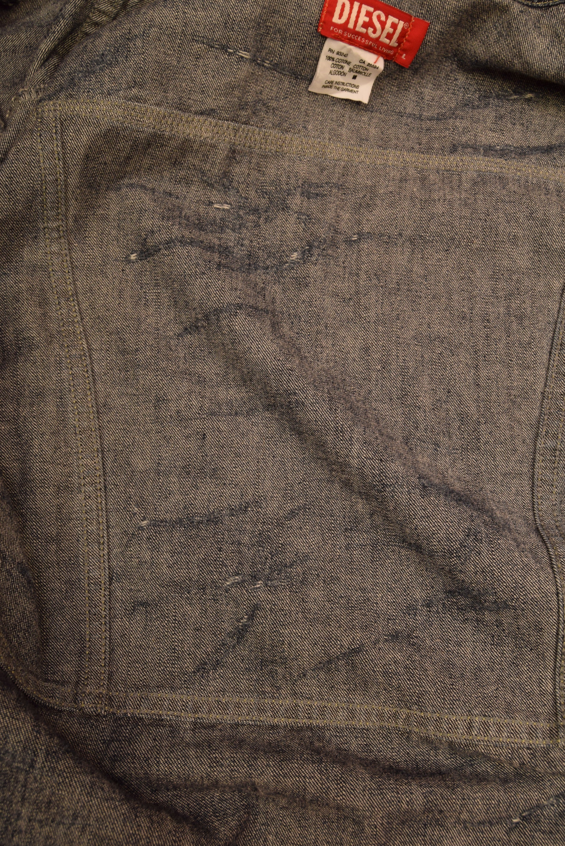 Y2K Diesel Denim Slim Fit Jacket With Zipper Size M