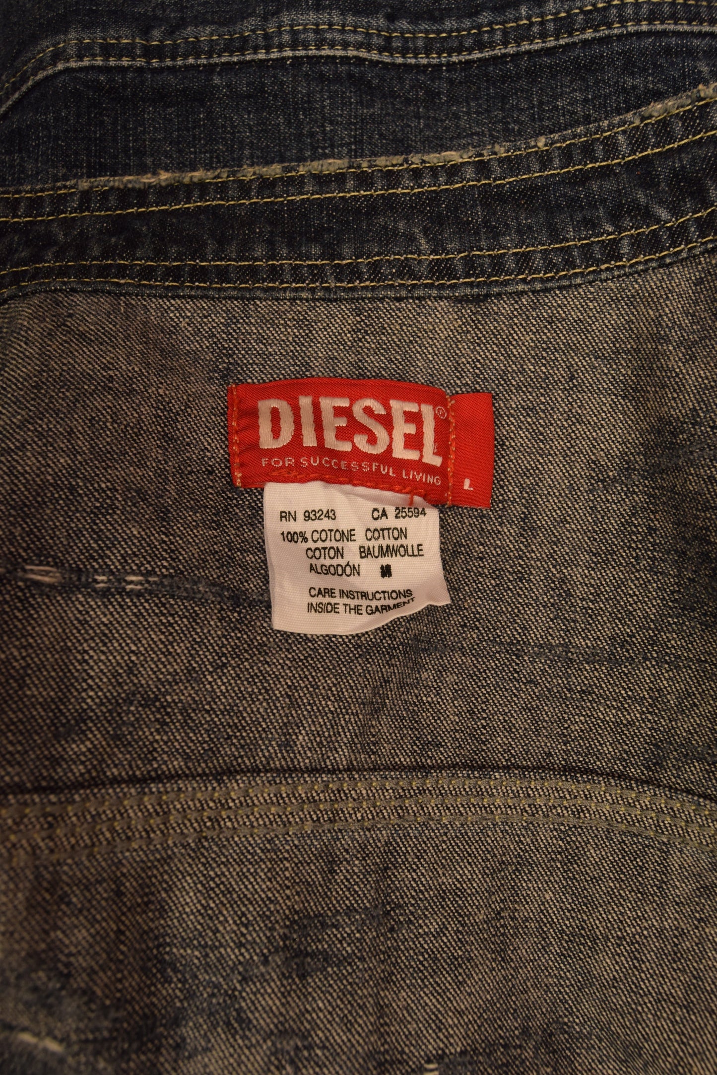 Y2K Diesel Denim Slim Fit Jacket With Zipper Size M
