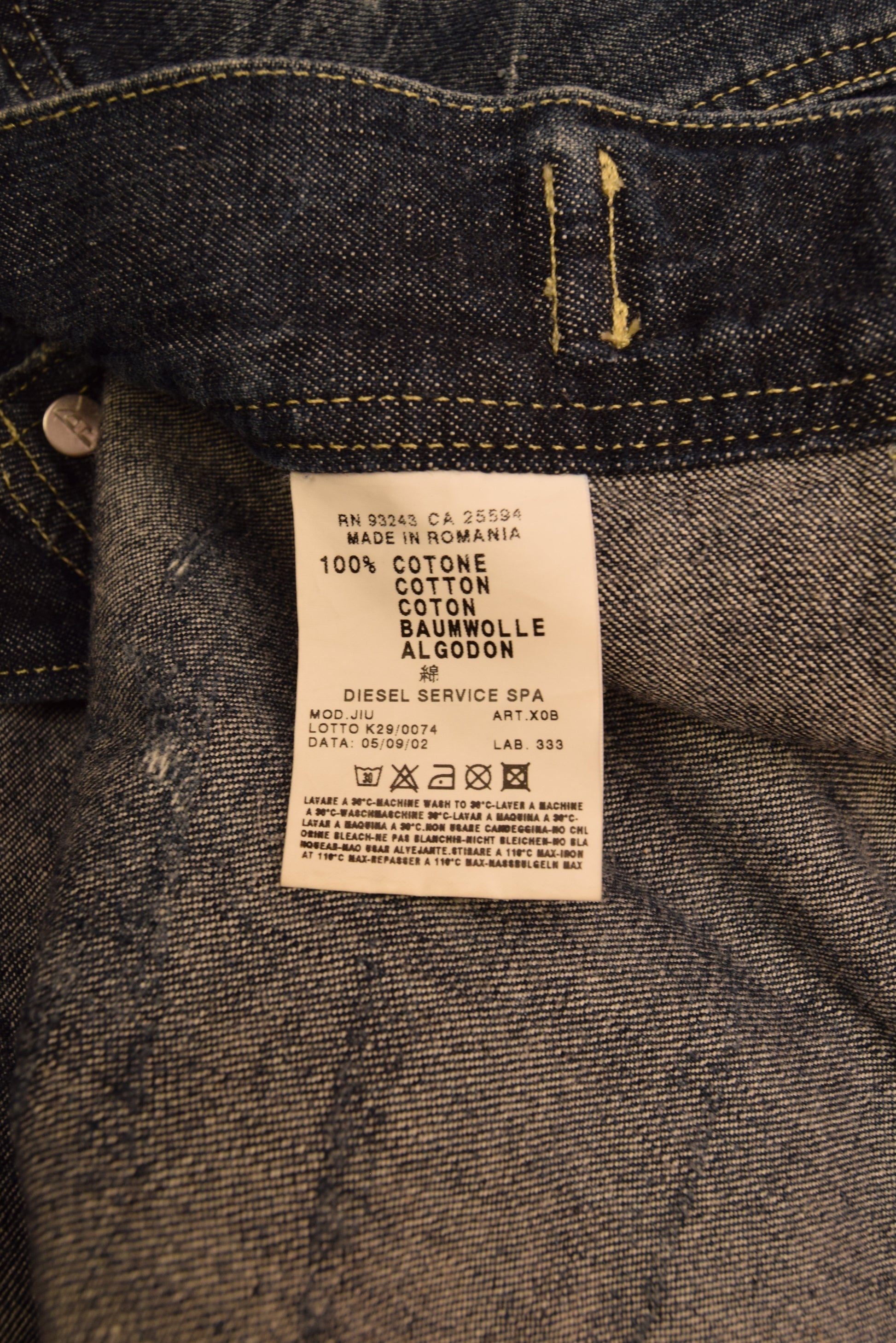 Y2K Diesel Denim Slim Fit Jacket With Zipper Size M