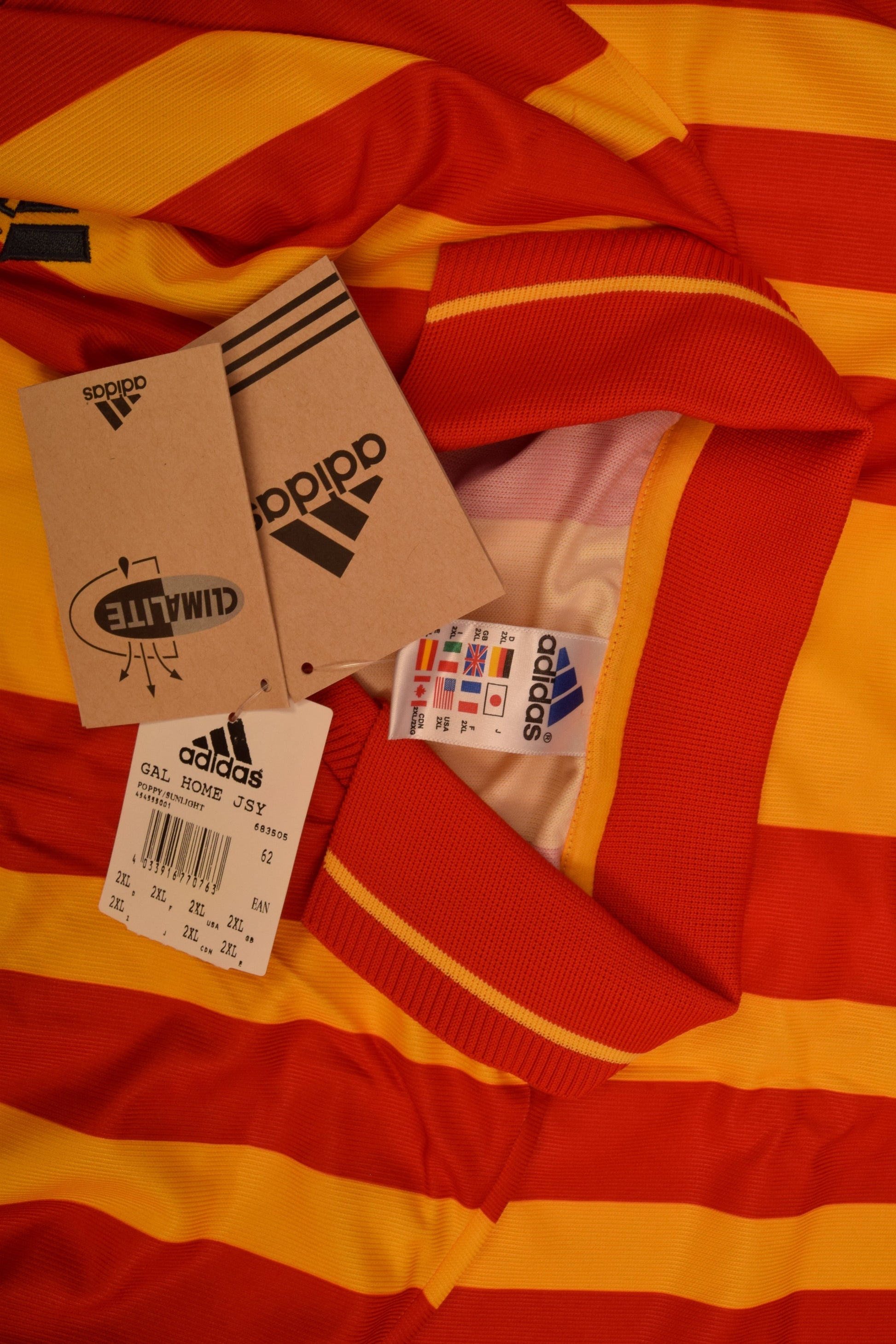 Authentic BNWT Galatasaray Istanbul Adidas 2000 - 2001 Home Football Shirt Size XXL Red Yellow Tel Sim Deadstock