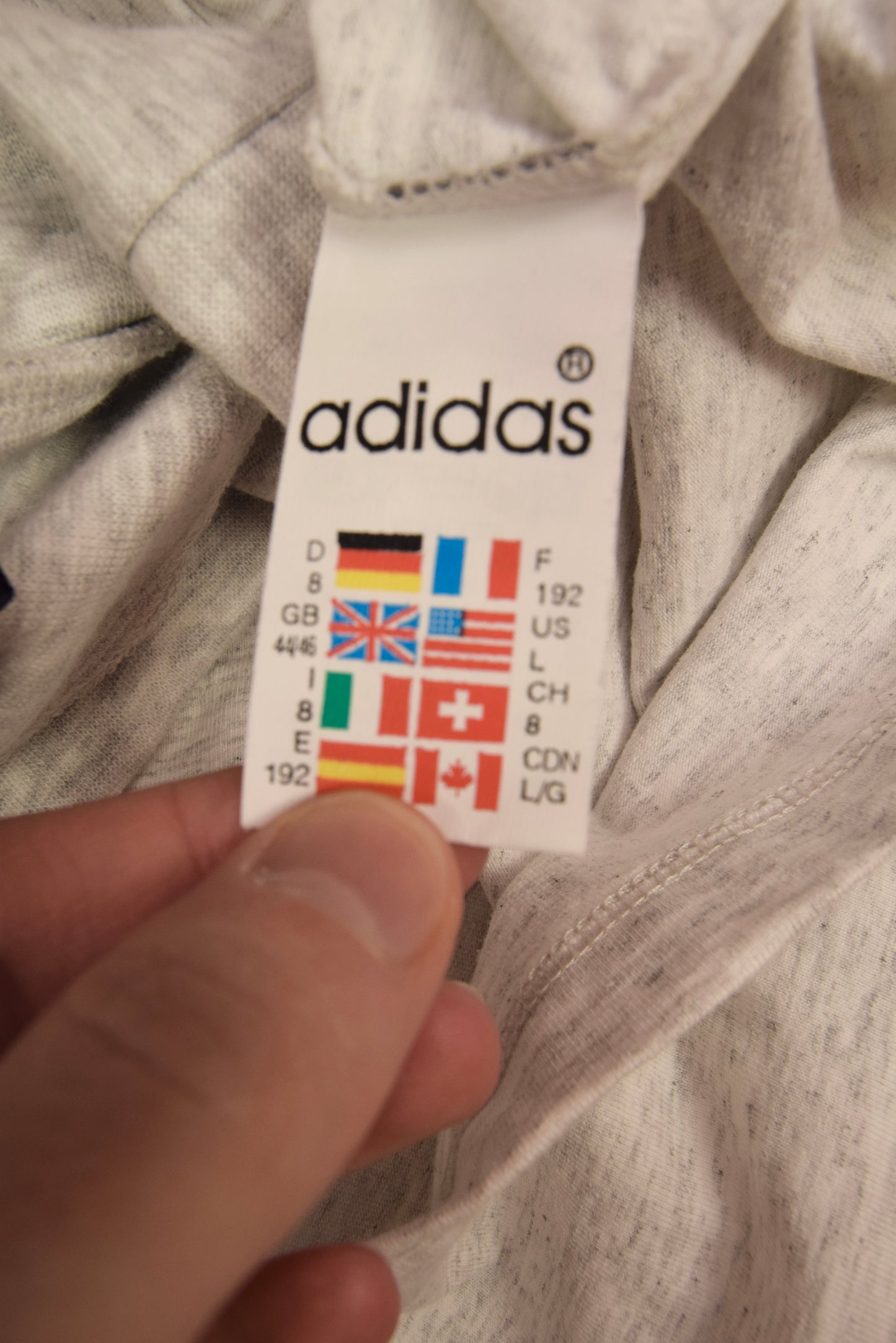 Vintage 90's Adidas Turtleneck / Roll-Neck Grey Size L 100%Cotton